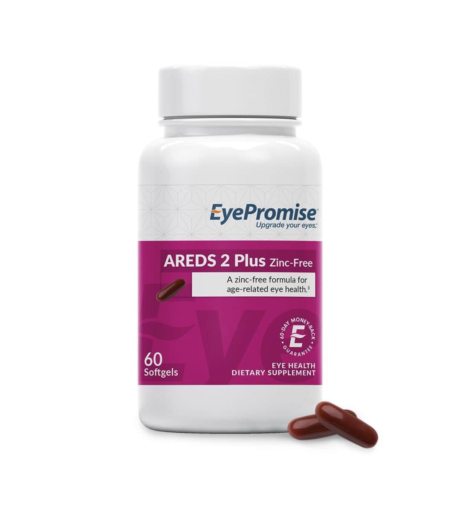 EyePromise Areds 2 Plus Eye Vitamin Softgel Capsules | Zinc-Free Formula with Lutein, Vitamin C, D, E, Omega-3 Fish Oil, and Zeaxanthin - Buy Online on GoSupps.com