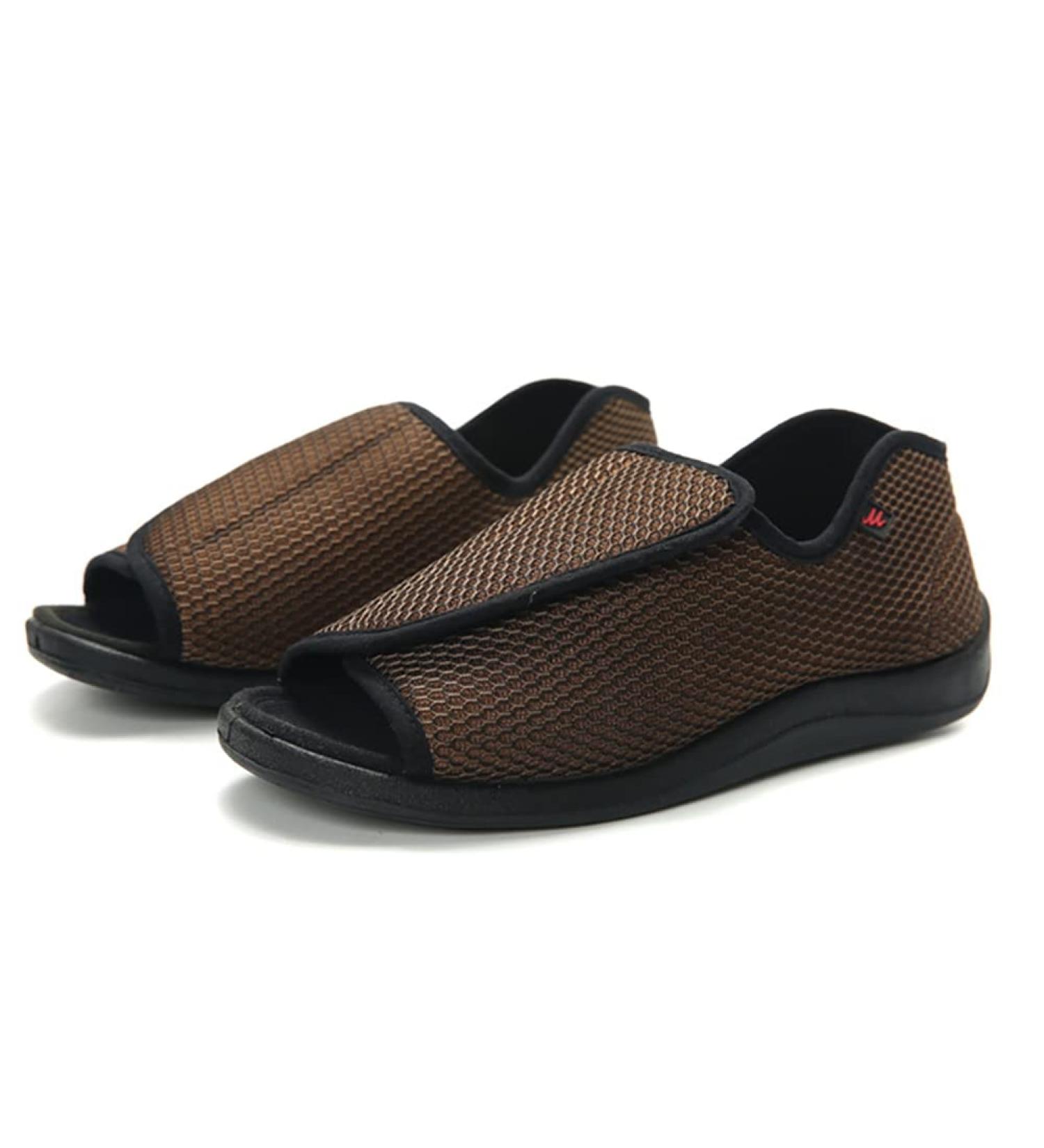 XINTU Men's Diabetic Shoes - Adjustable Closure, Breathable & Non-Slip - Wide Width Shoes for Swollen Feet - Coffee (Size 39) - Buy Online on GoSupps.com