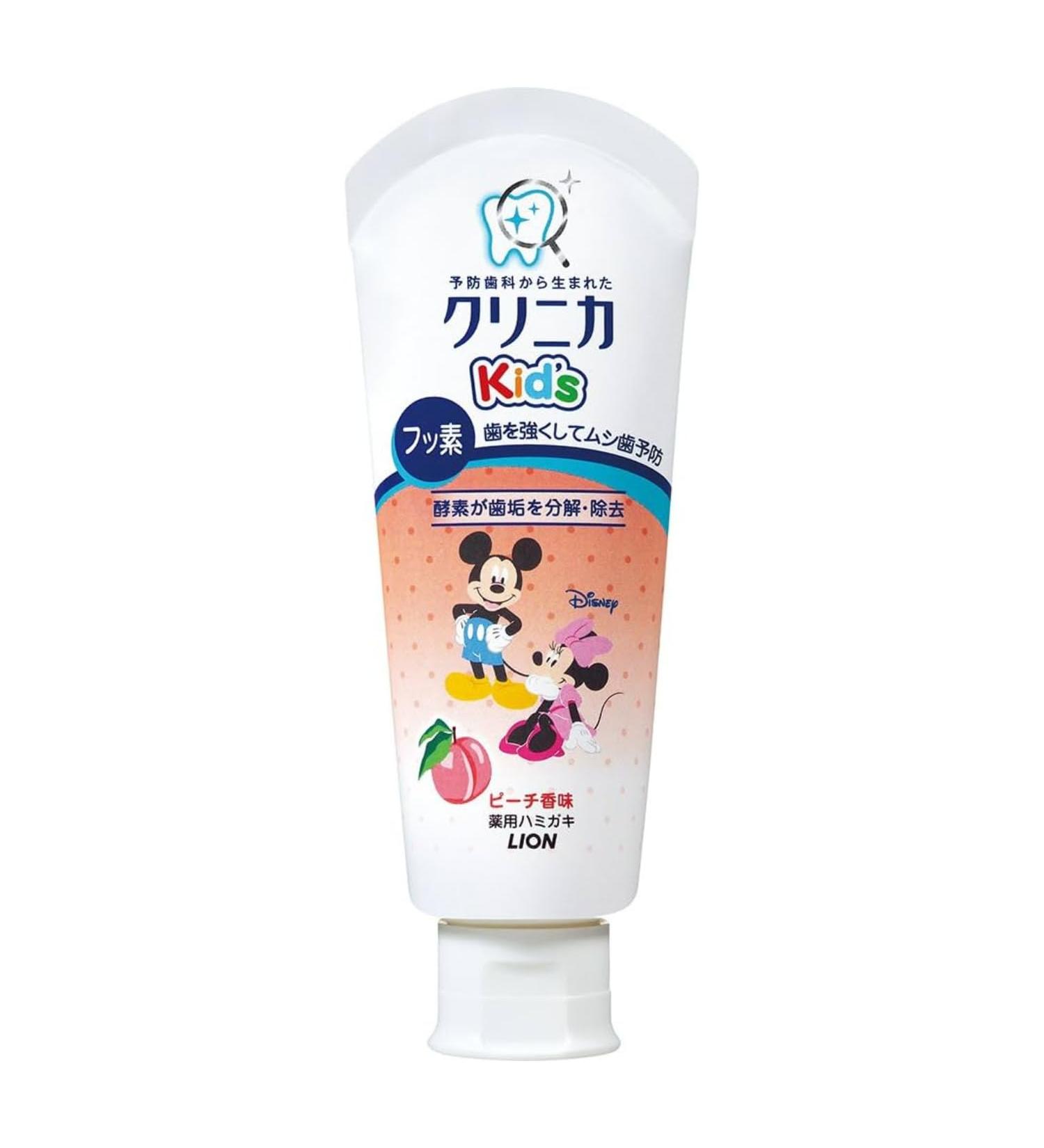 Tooth Care Toothpaste Lion Clinica Kid's 60g - Peach (Green tea Set)
