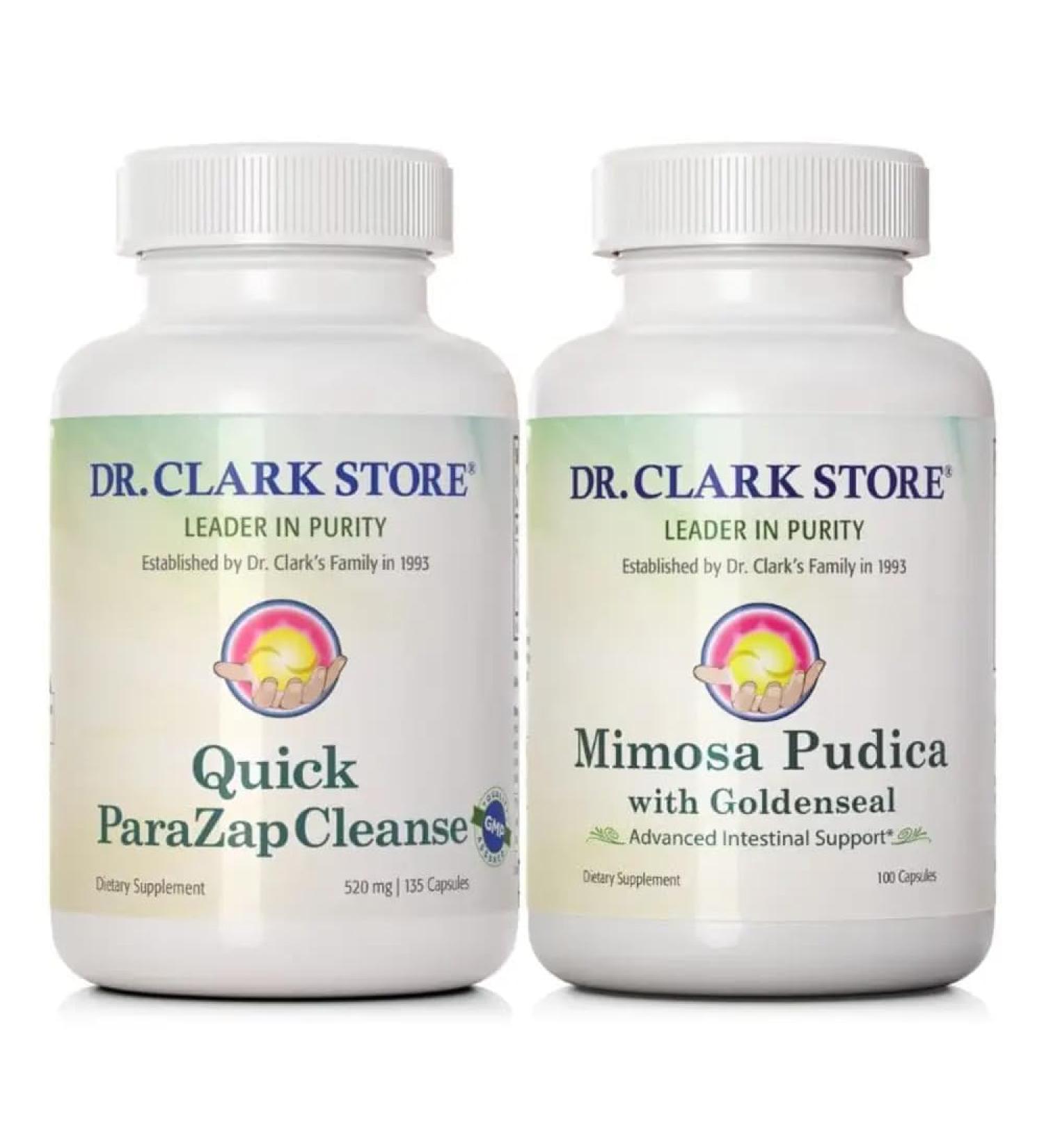 Dr Clark Store Quick para-Zap Cleanse & Mimosa Pudica Powerful Cleanse, Detox Support & Gut Health Formula - Buy Online on GoSupps.com