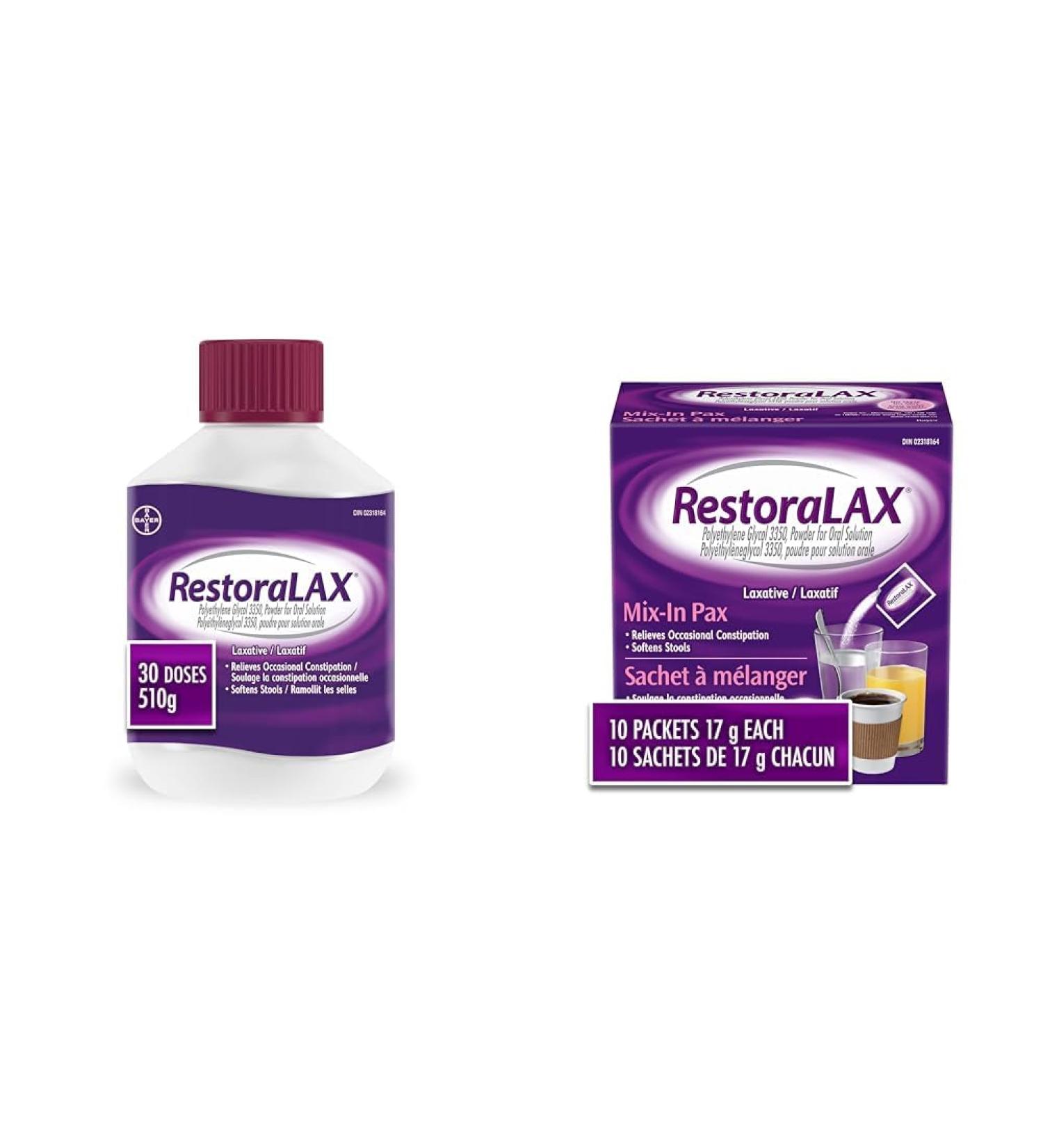 RestoraLAX Powder Laxative Effective Relief No Taste No Grit & Powder Laxative Effective Relief No Taste - Buy Online on GoSupps.com