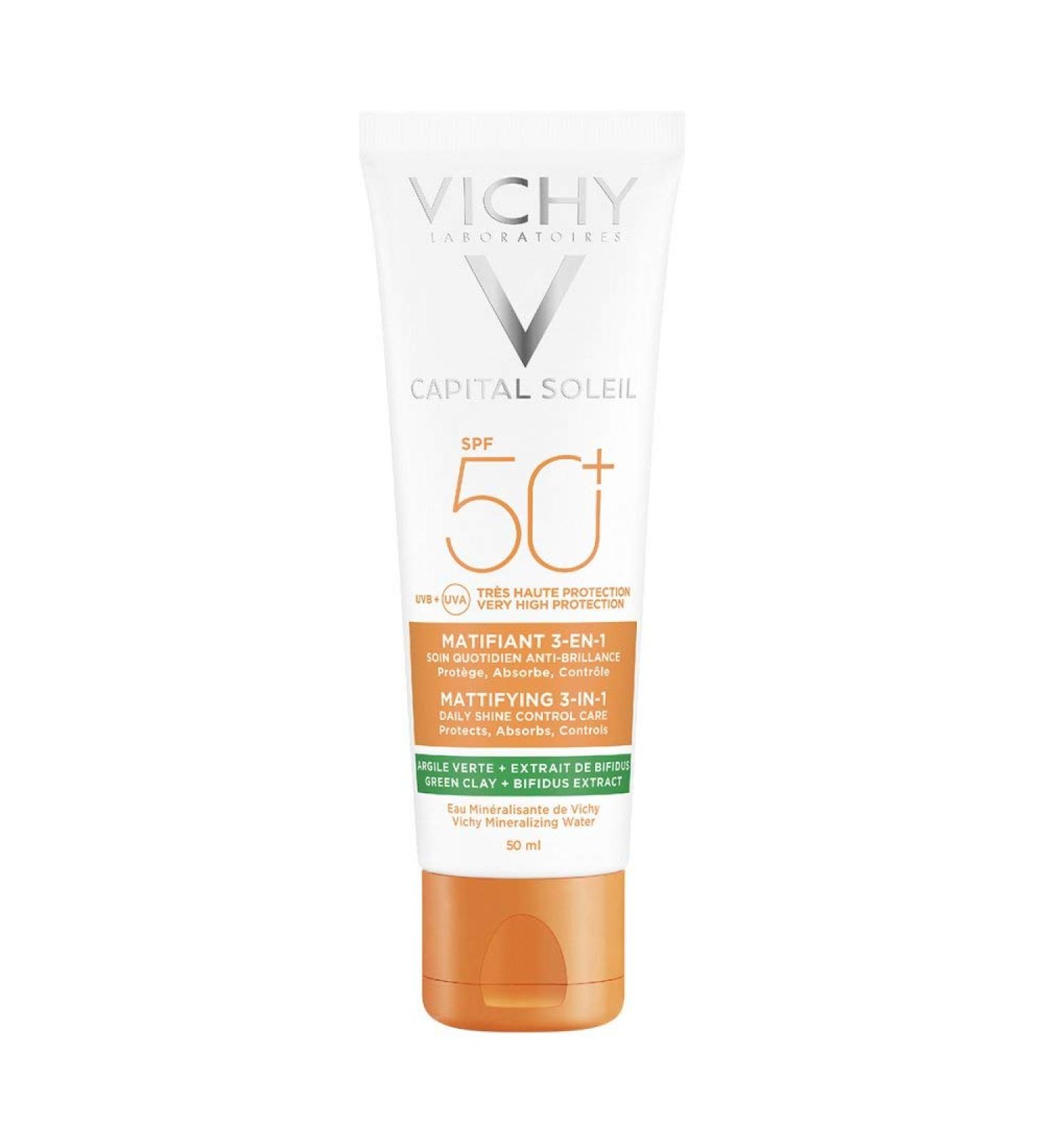 VICHY CAPITAL Soleil Matt Sun Care Cream SPF 50+ | 50ml - Essential Sun Protection for All Skin Types - Buy Online on GoSupps.com