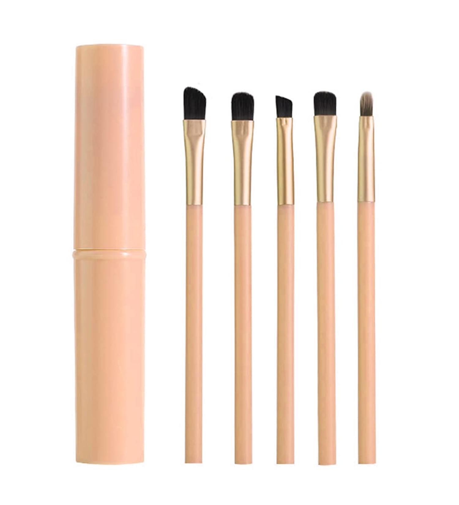 Menyiyds Professional Makeup Brush Set 5 Eyeliner & Eyeshadow Brushes Portable Cosmetic Tools for Eyebrows Lips & More (Champagne) - Buy Online on GoSupps.com