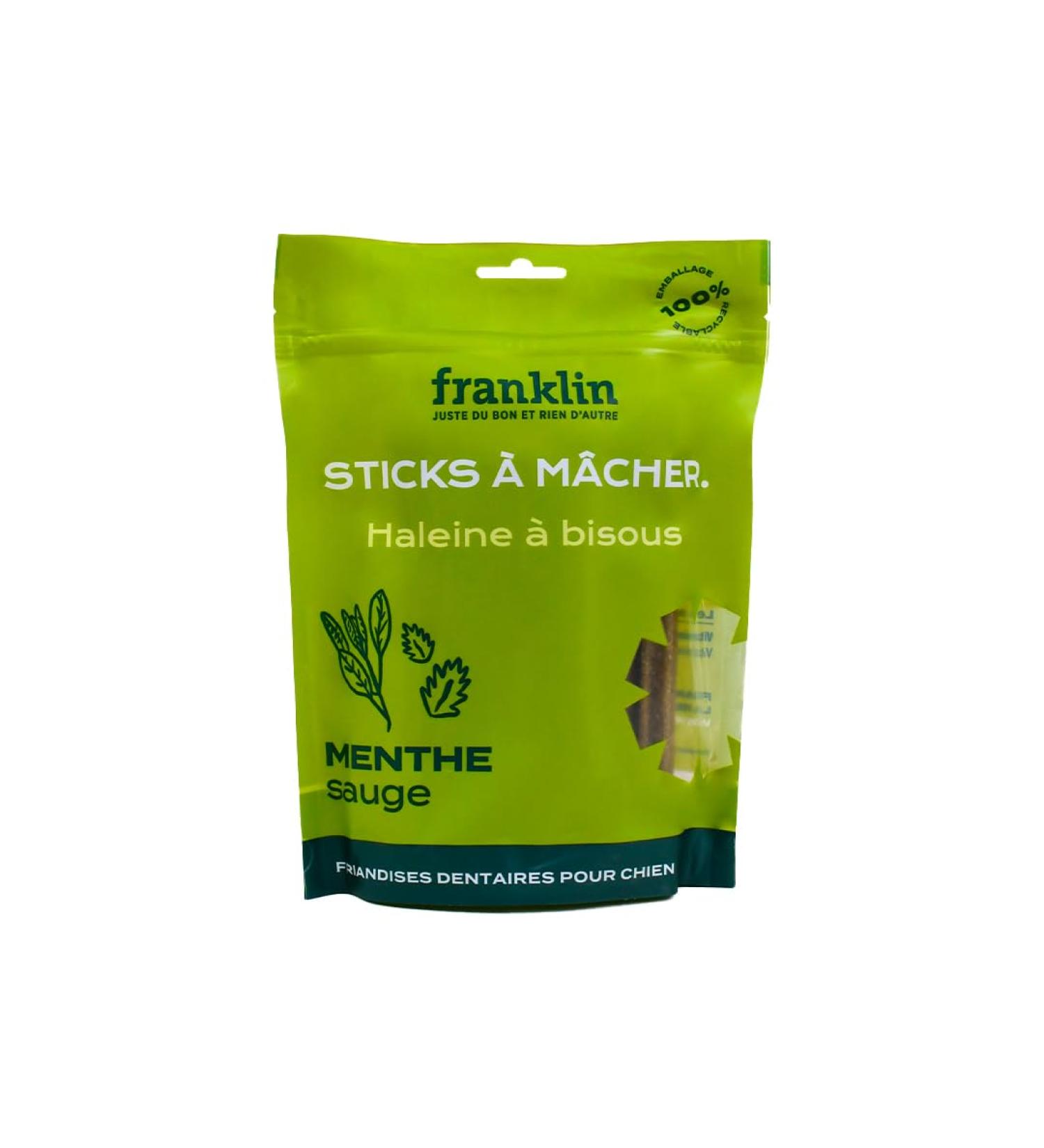 Franklin - Dental Treats for Dogs - Chew Stick with 30% Mint - Fresh Breath - 250g - Buy Online on GoSupps.com