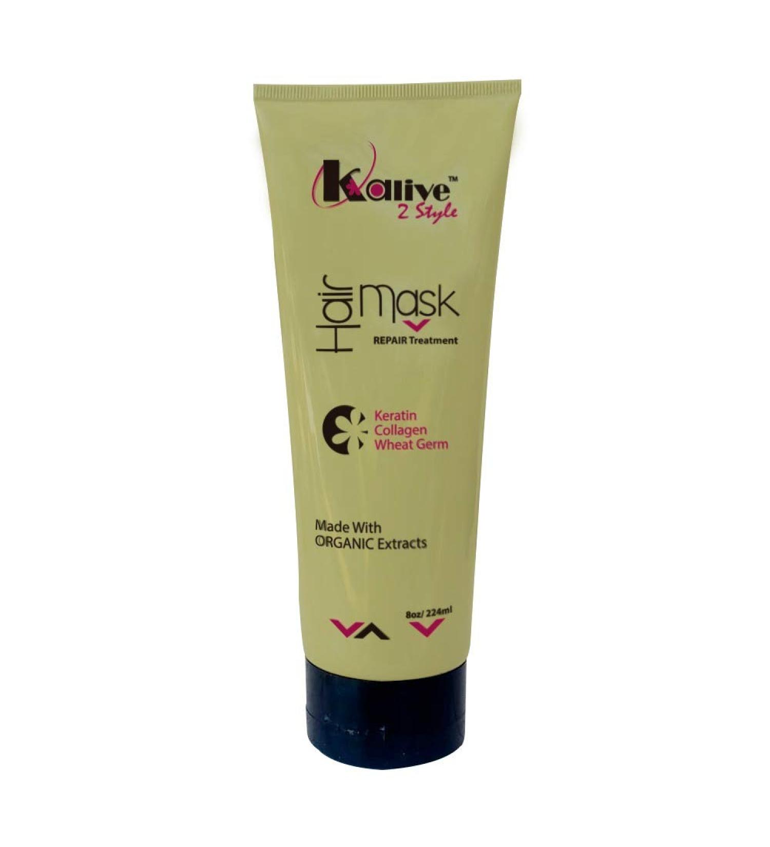 Kalive 2Style Hair Mask 8 Oz - Repair & Hydrate with Keratin, Collagen, Wheat Germ - Deep Moisturizing Conditioner for Dry, Damaged Hair - Buy Online on GoSupps.com