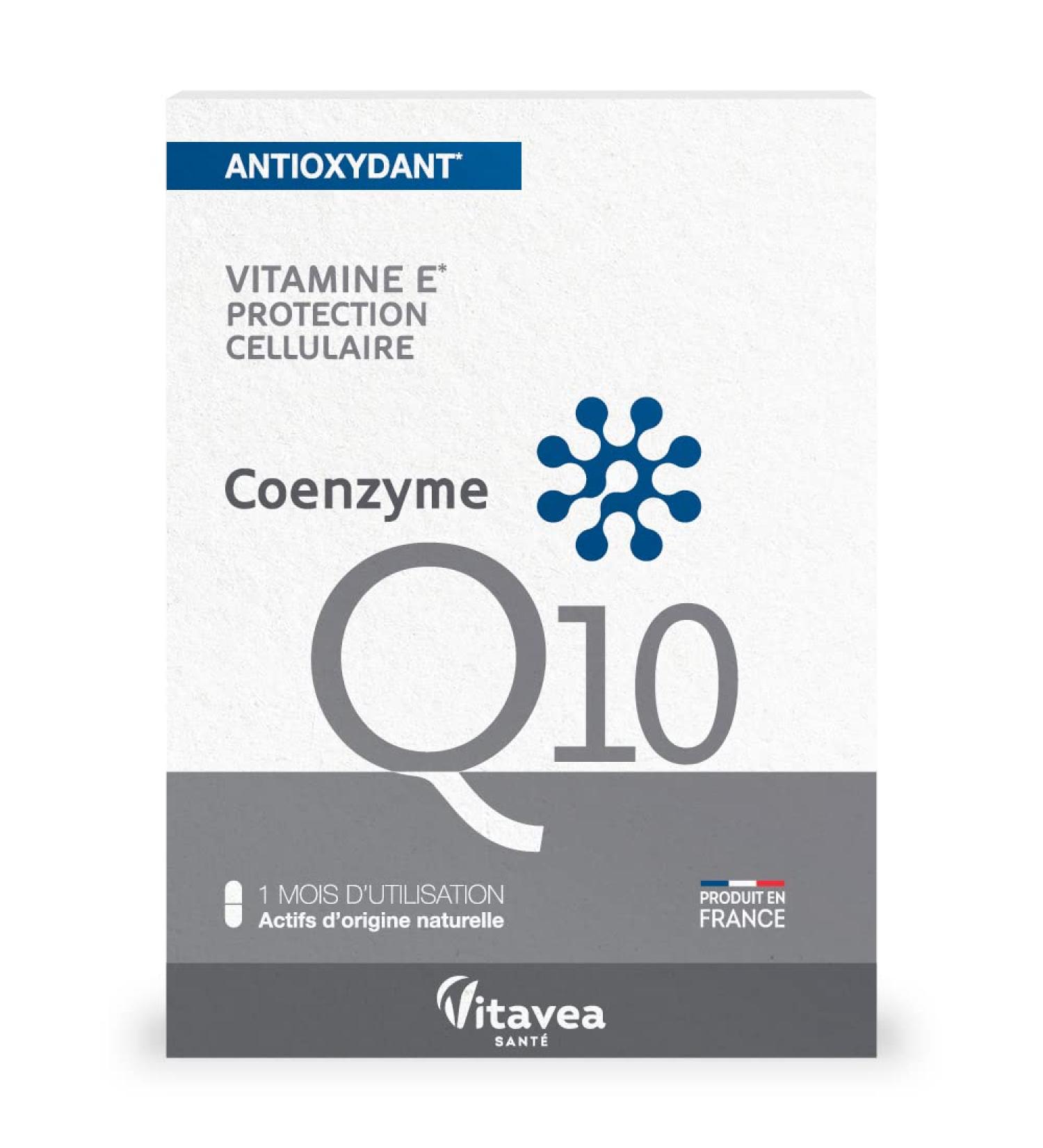 Vitavea - Coenzyme Q10 - Vitamin E antioxidant cellular protection - active ingredients of natural origin - produced in France - 30 capsules