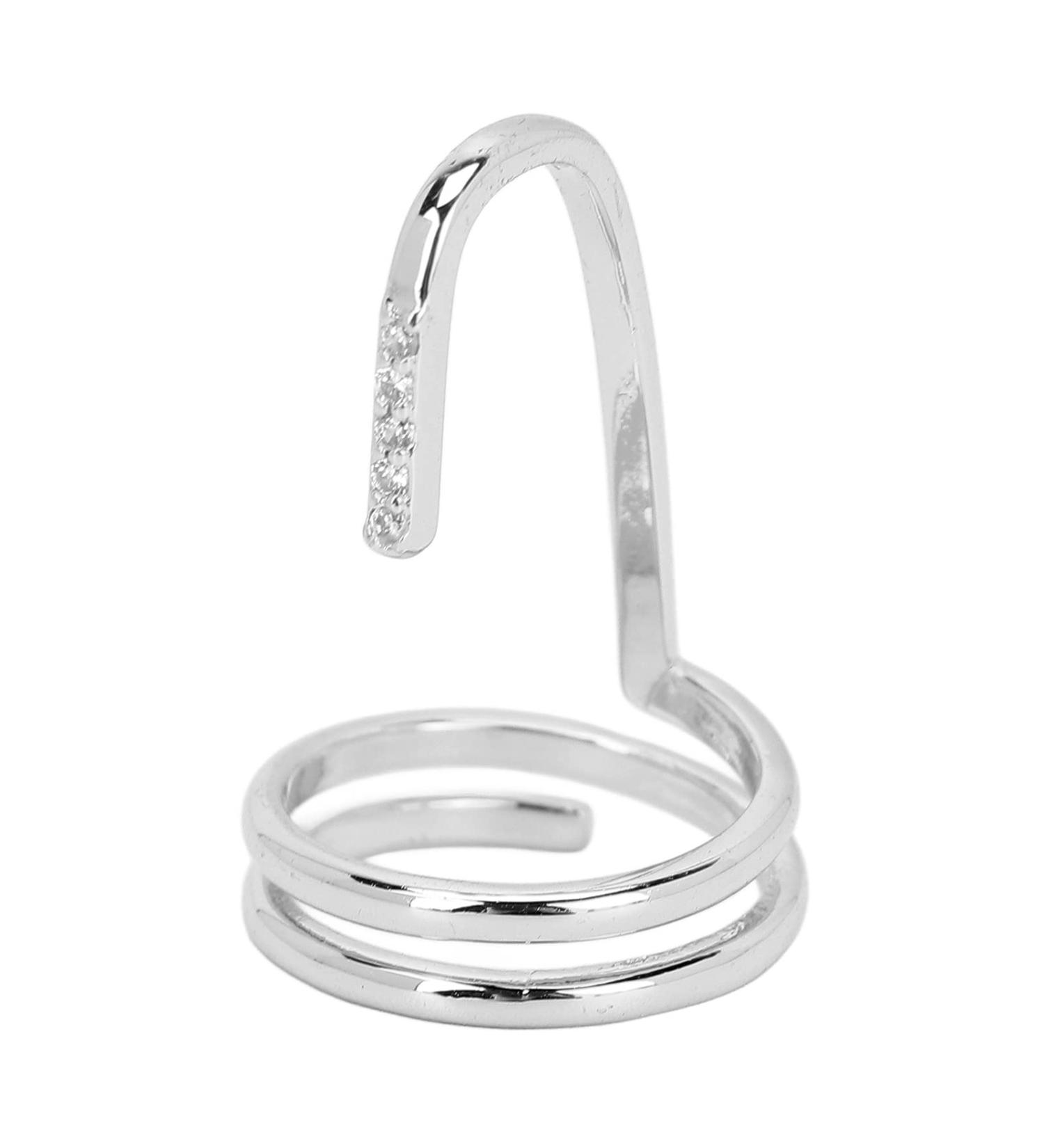Decorative Nail Ring Fashion Fingertip Jewelry Nail Art Ring for Ladies Stylish Nail Accessories in Gold for Parties Weddings and Daily Wear (3050 platinum) - Buy Online on GoSupps.com