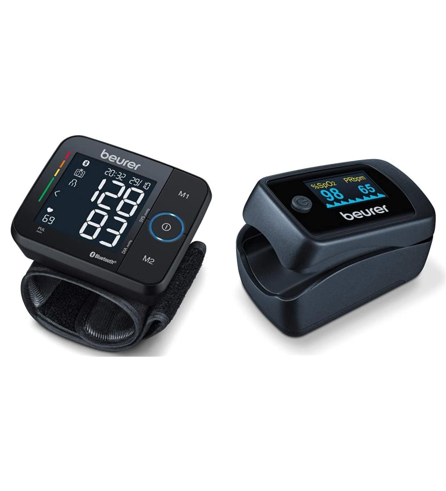 Buy Beurer BC 54 Wrist Blood Pressure Monitor & PO 45 Pulse Oximeter Bundle | Accurate SPO2 & Heart Rate Measurement | International Shipping - Buy Online on GoSupps.com
