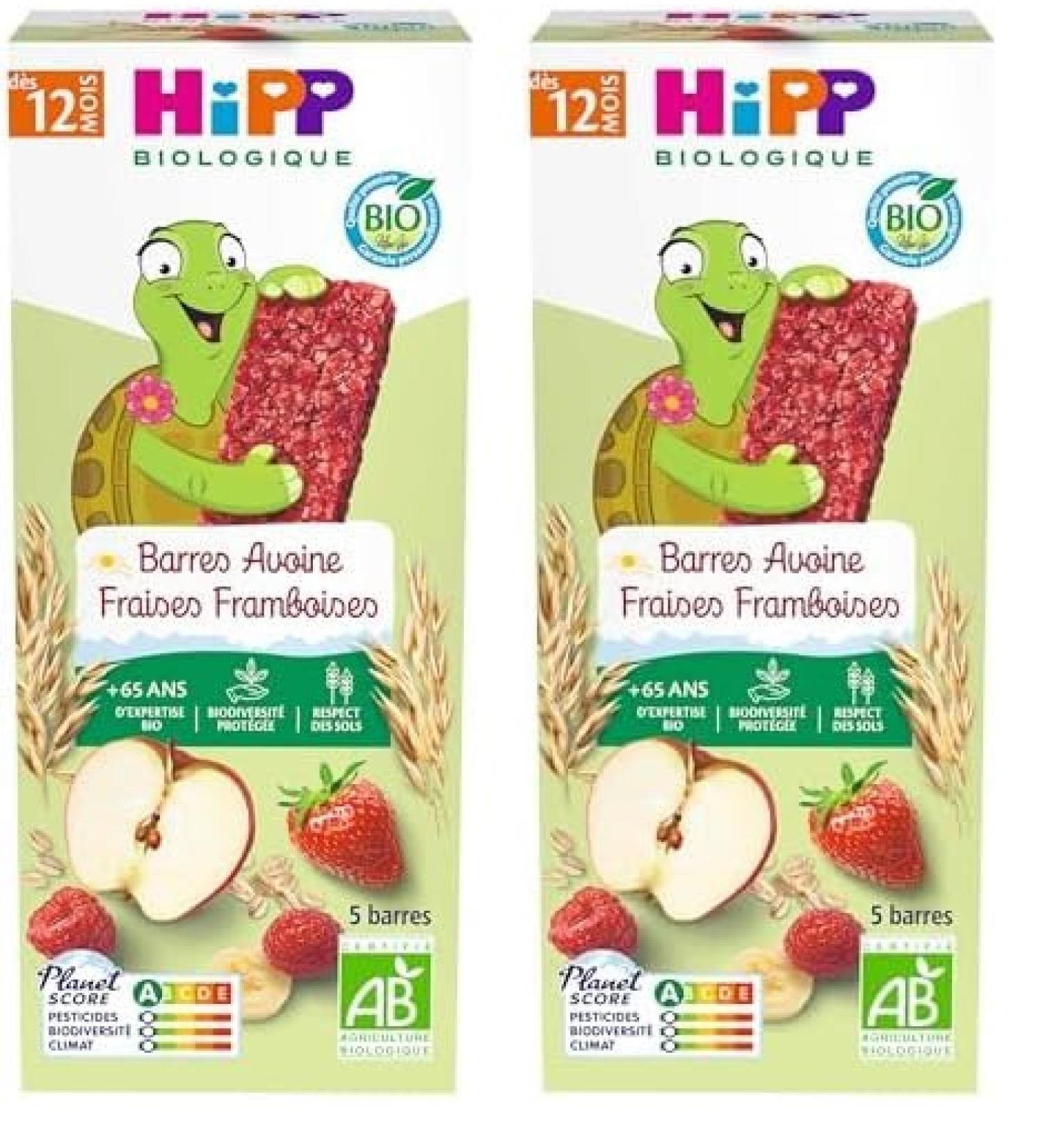 HiPP Biologique - Barres Avoine Fraises Framboises 100 g (Lot de 2) Pack of 2