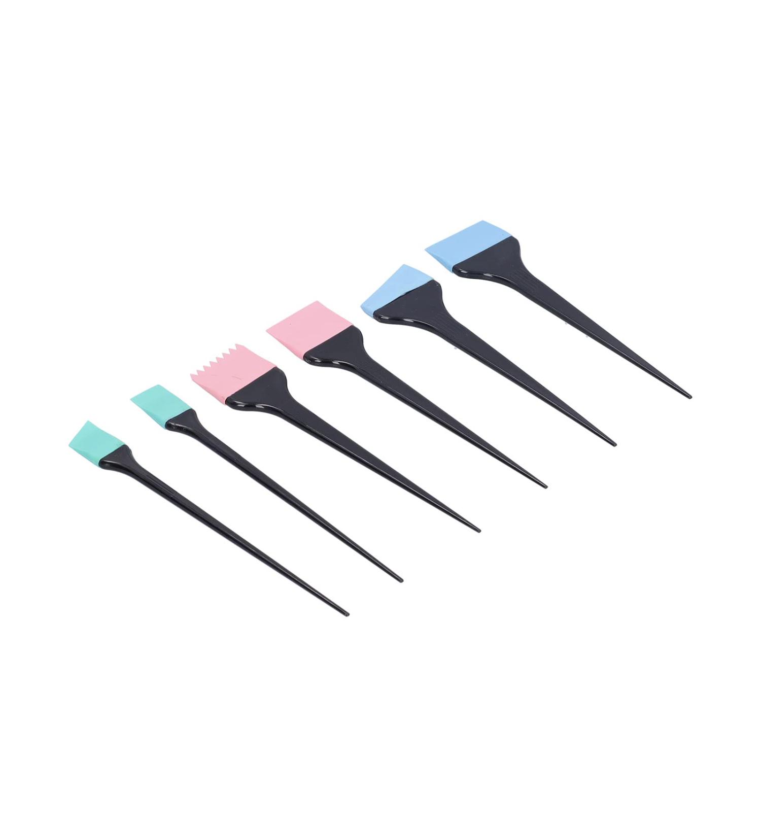 6pcs Silicone Hair Dye Brush Set Home Barber Shop Hair Coloring Salon Dye Tools - Buy Online on GoSupps.com