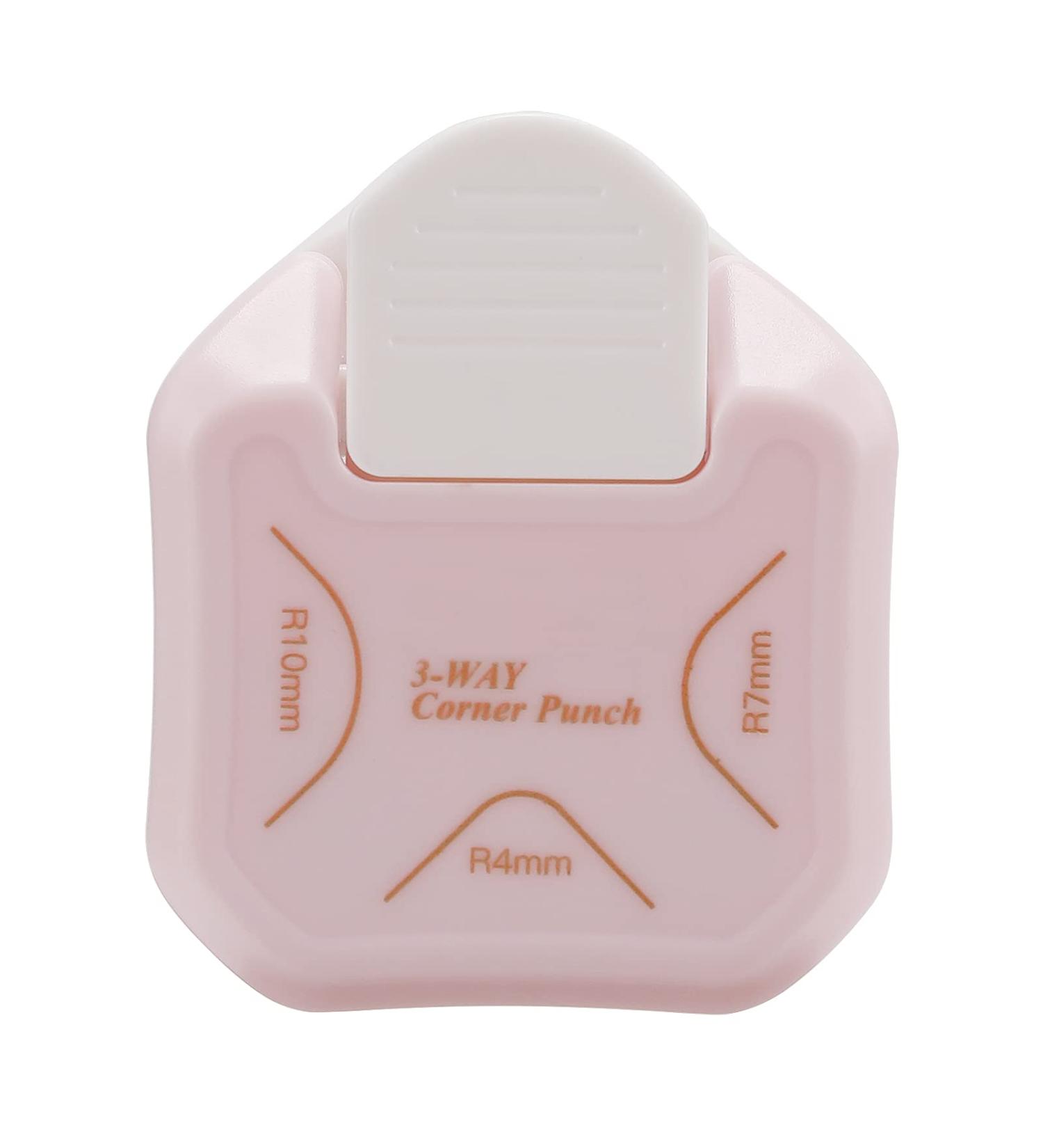 MyArTool 3 Way Corner Rounder Punch - 4mm 7mm 10mm - 3 in 1 Corner Cutter for Card Making, Laminate, Cardstock, Scrapbooking - Pink - Buy Online on GoSupps.com