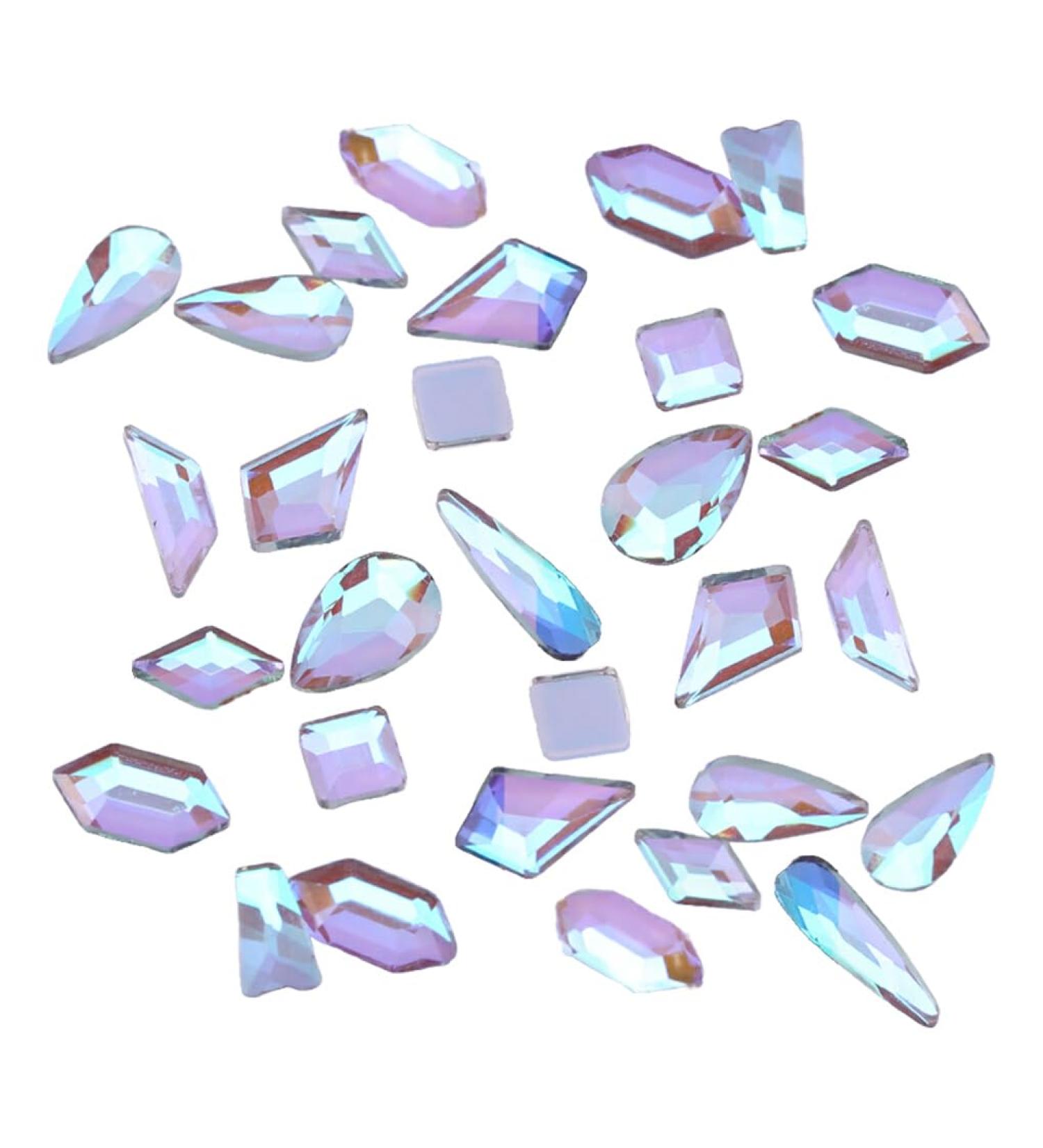 dijiusidy 50 Pieces Glass Crystal Set Eye-catching Personalized Nail Art Rhinestones DIY Handcraft Manicure Accessories for Card Making Purple - Buy Online on GoSupps.com