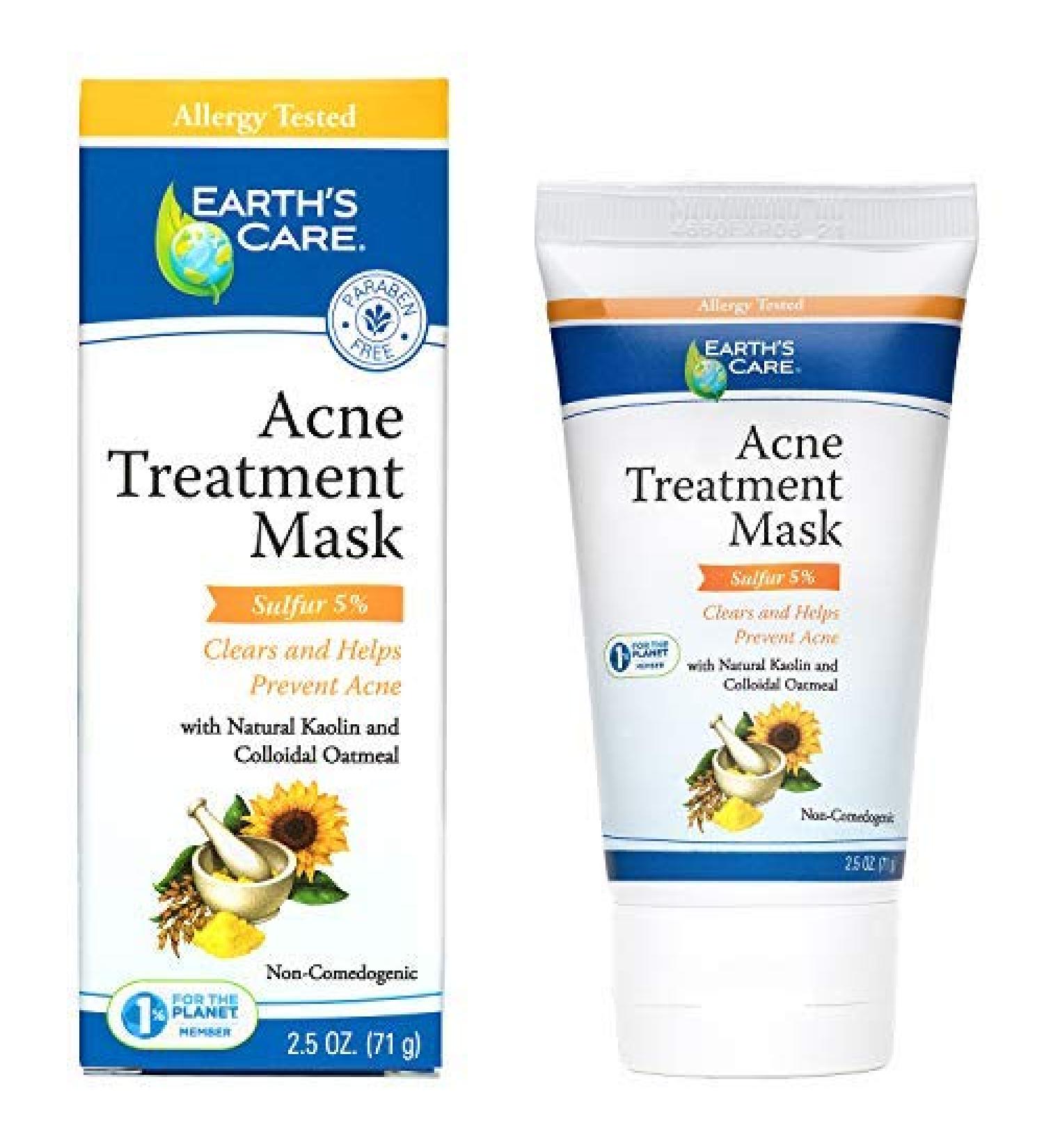 Earth's Care Acne Treatment Beauty Mask - 2.5 oz (71 g) for Clearer Skin - Buy Online on GoSupps.com