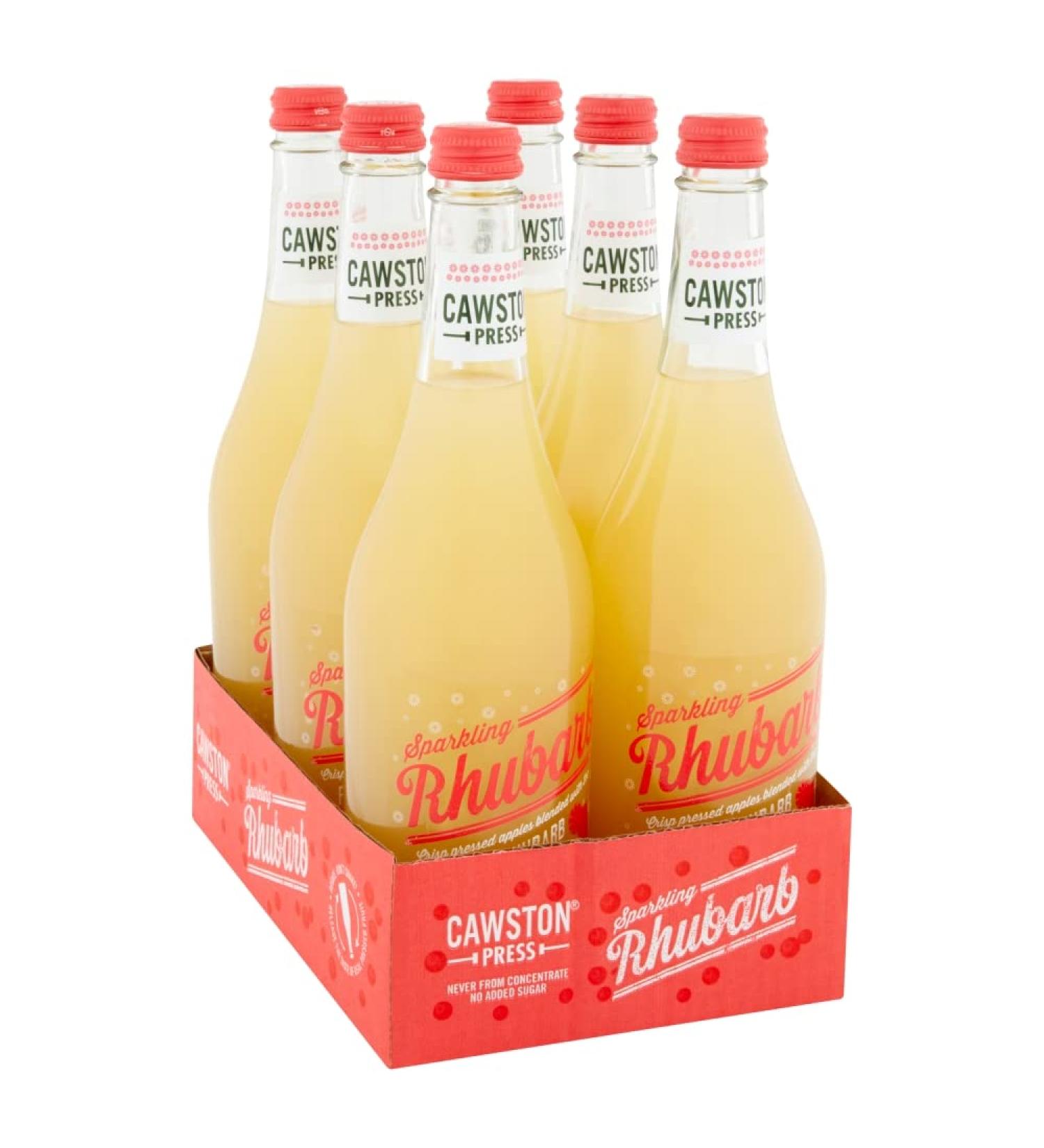 Cawston Press Sparkling Rhubarb Drink - 6x750ml Glass Bottles | No Sugar/Sweeteners/Artificial Colours/Preservatives - Buy Online on GoSupps.com