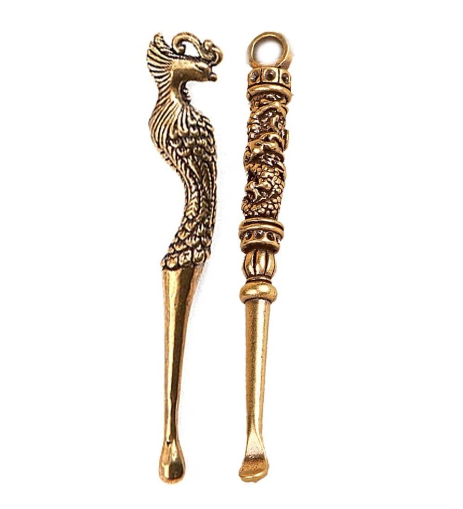 Ear Spoons Retro Brass Phoenix Portable Ear Cleaning Tool Ear Pick Ear Wax Remover Curette Cleaner Keychain Pendants - Buy Online on GoSupps.com