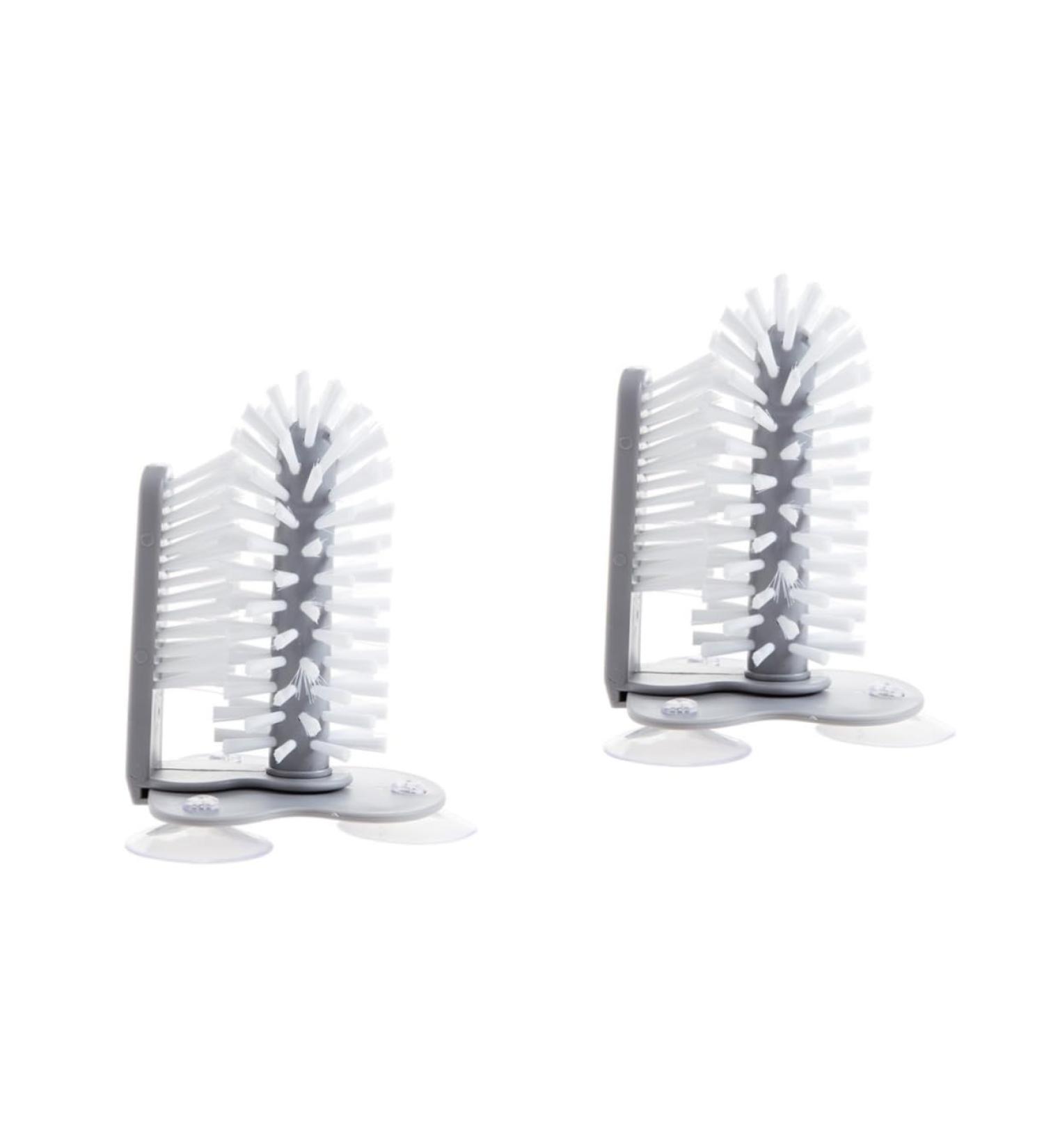 Solustre 2-Pack Cup Brush & Bottle Scrubber Cleaner - Suction Cup Scrubber for Water Bottles Glass & Baby Bottles - Dark Gray - Buy Online on GoSupps.com