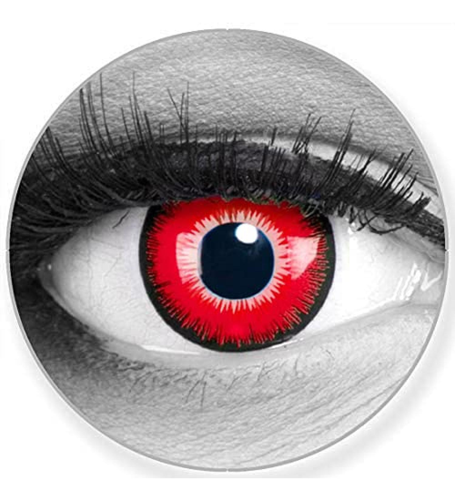 Emine Pink White Colored Contact Lenses - Manga Anime (2 Pack) | Soft 12 Monthly Lenses + Free Container | Perfect for Halloween & Carnival - Buy Online on GoSupps.com