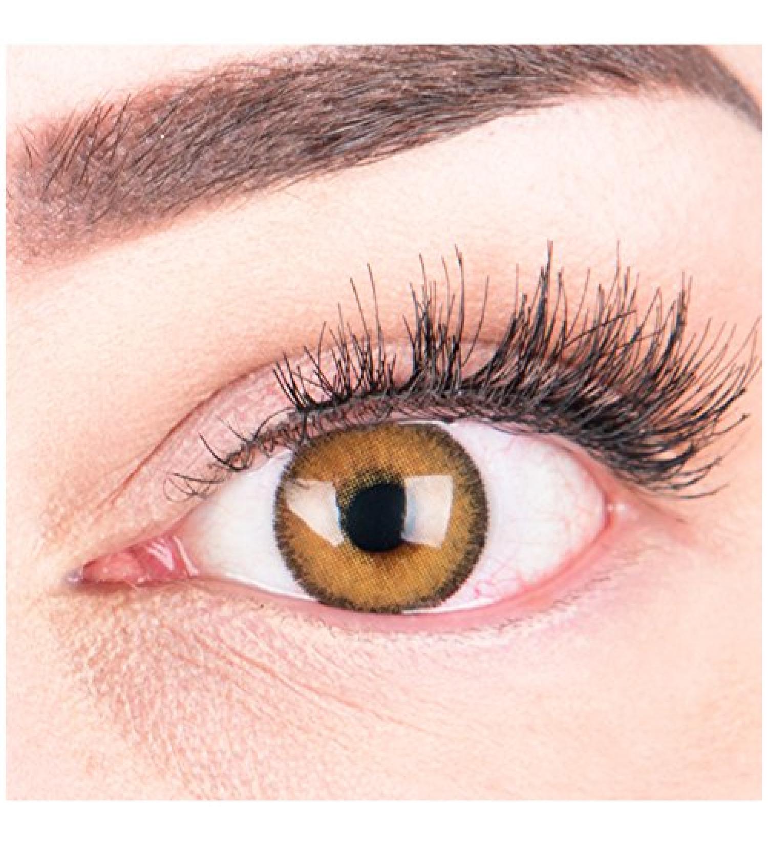 Glamlens Mirel Brown Contact Lenses - Natural Silicone Comfort - Strongly Covering - -1.00 Diopters - 1 Pair (2 Pieces) - Shop Internationally - Buy Online on GoSupps.com