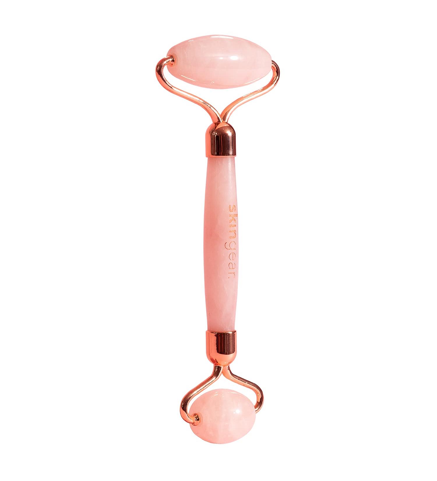 Rose Quartz Jade Roller | Face Lifting & Contouring Tool | Promotes Lymphatic Drainage & Reduces Fine Lines - Buy Online on GoSupps.com