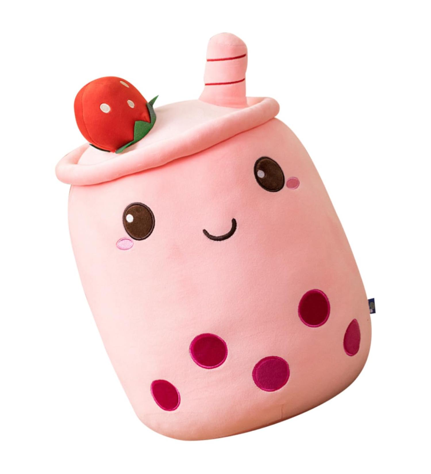 FONDOTIN Pearl Milk Tea Pillow Bubble Tea Pillow Milk Tea Throw Pillow Milk Tea Stuffed Toy Bubble Tea Stuffed Toy Short Plush Doll The Bubble Pink 23X12X12CM - Buy Online on GoSupps.com