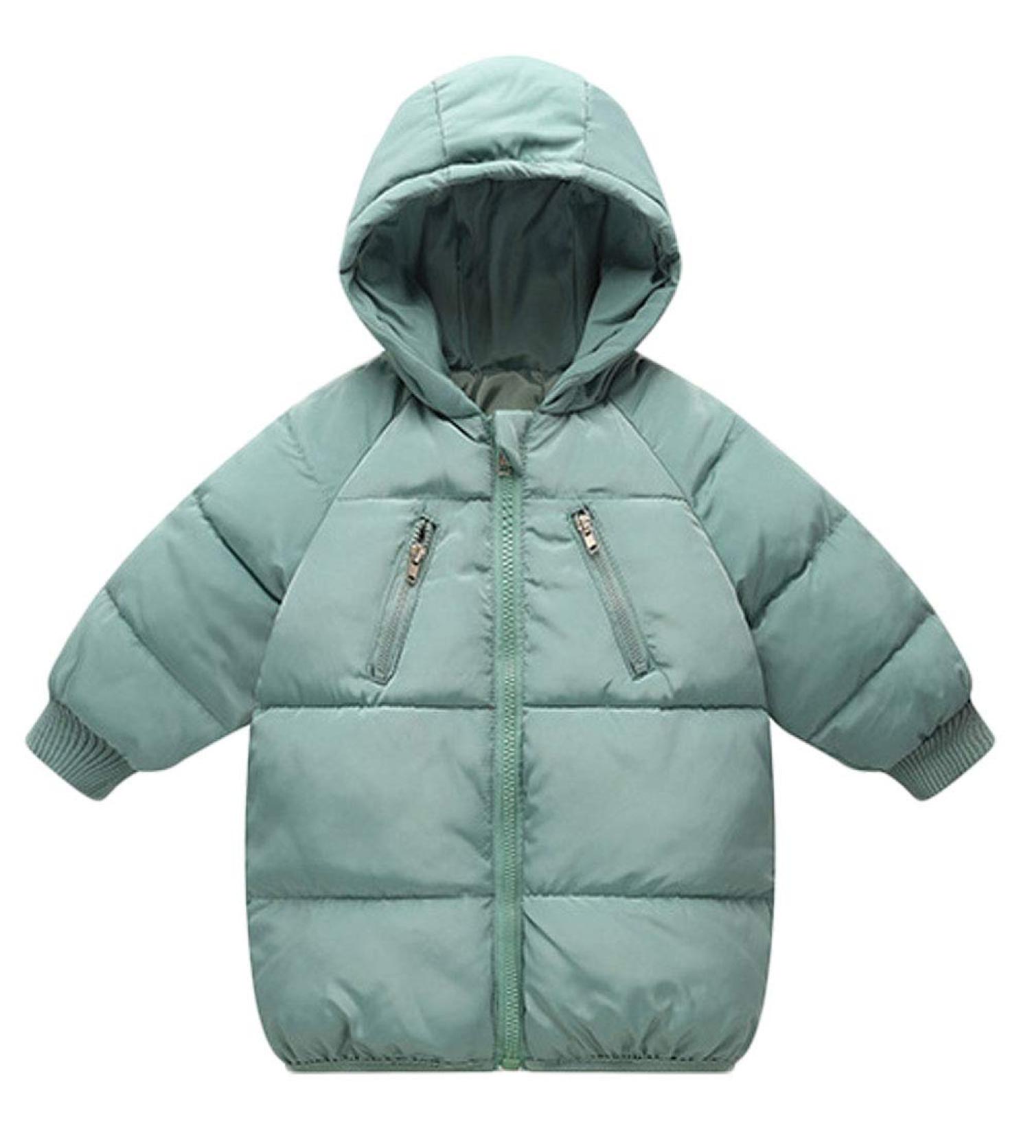 LANBAOSI Kids Winter Long Hooded Puffer Coat - Green, 2 Years - Buy Online on GoSupps.com