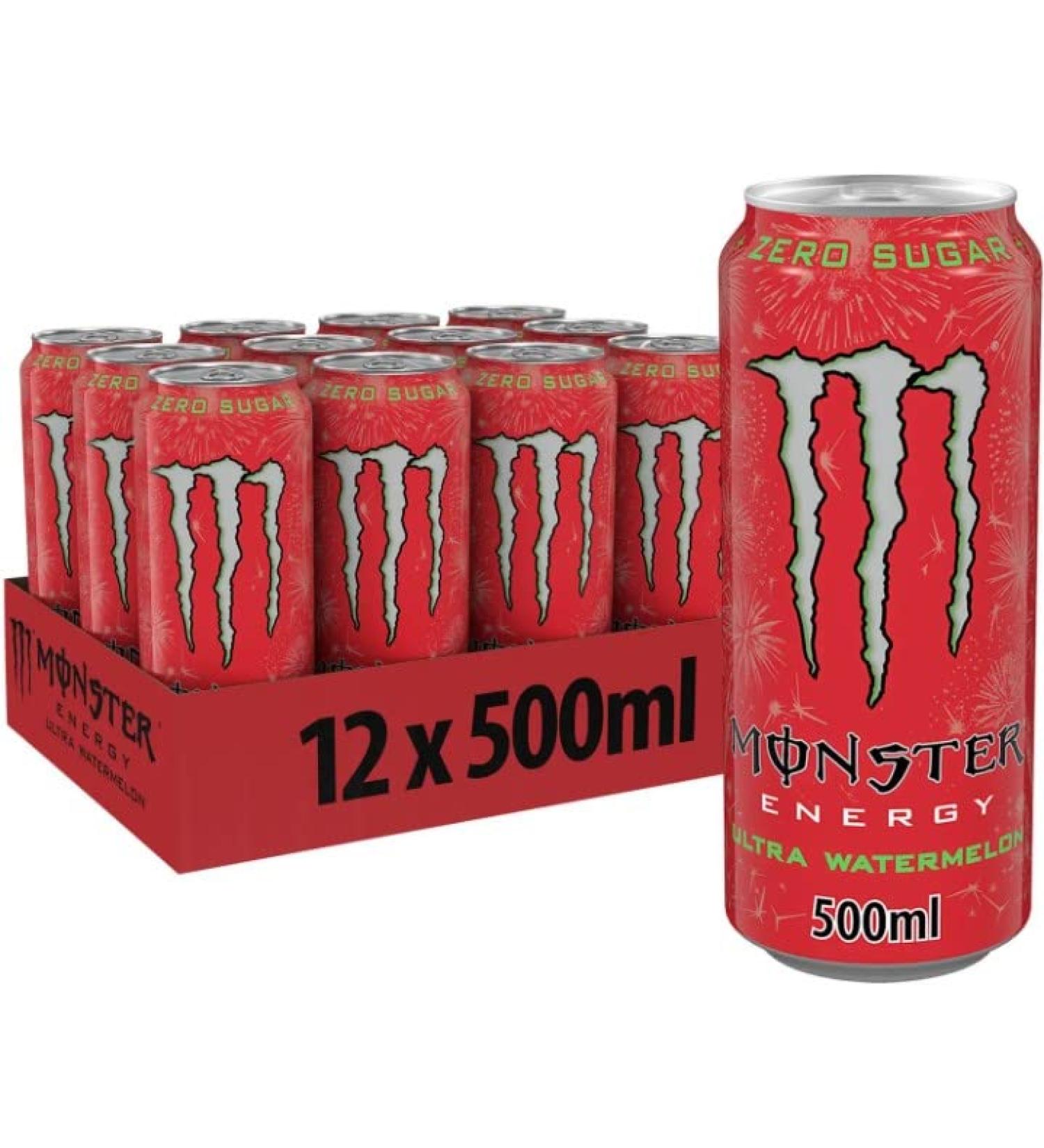 Yogi Trade Monster Energy Drinks 500ml (Pack of 12) (Ultra Watermelon)