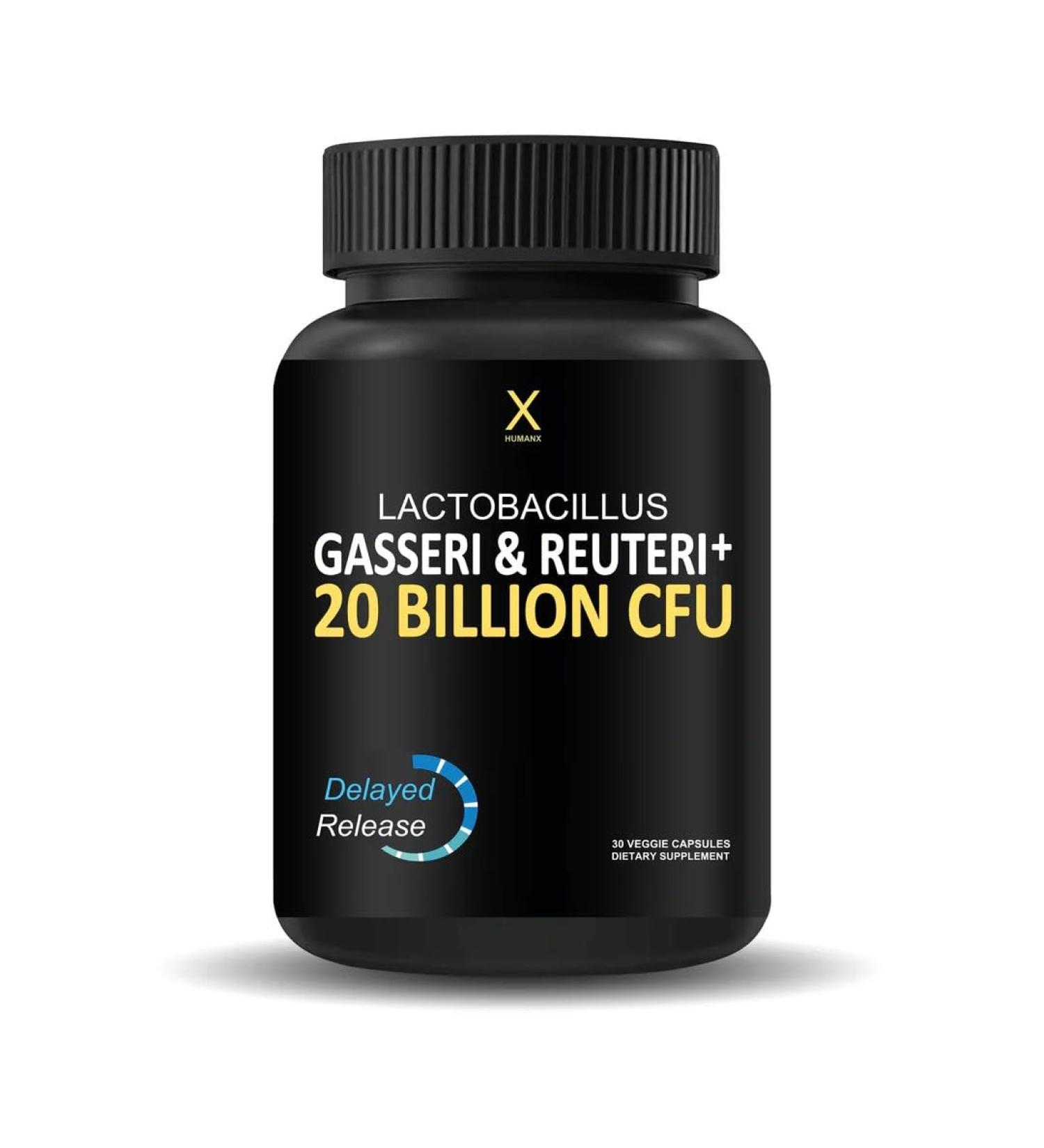 HUMANX Lactobacillus Gasseri & Reuteri+ 20 Billion CFU Plus Organic Prebiotics and Punicaligans - Probiotic Supplements - USA Made - Non-GMO - Performance Driven Delayed Release Capsule - Buy Online on GoSupps.com