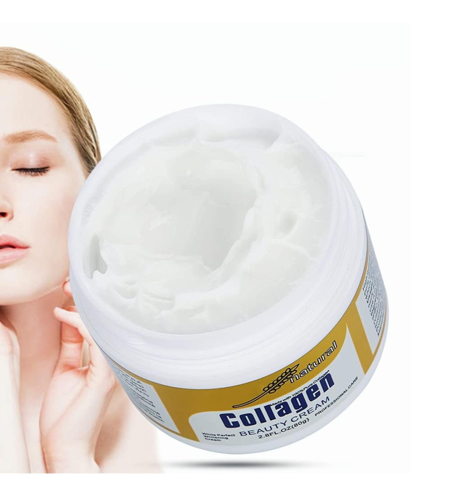 Natural Collagen Face Cream 80G Skin Care Cream Face Skin Natural Face Cream Firming Cream Tightening And Lifting Skin Anti-Wrinkle For Creams And Anti-Aging Day & Night - Buy Online on GoSupps.com