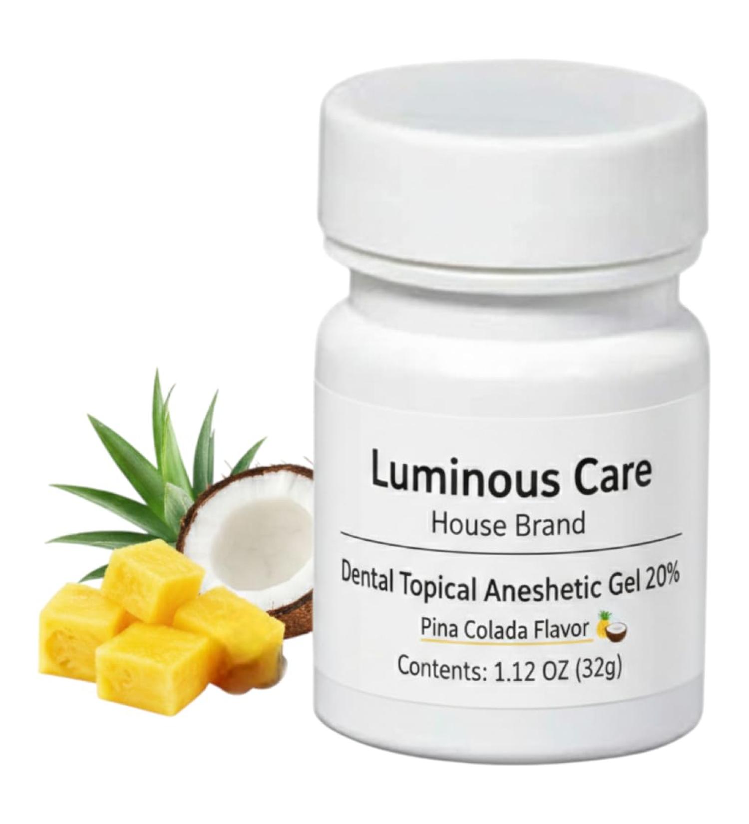 Luminous Care House Brand Dental Topical Gel Pina Colada Flavor 1 oz Jar Oral Care Gel