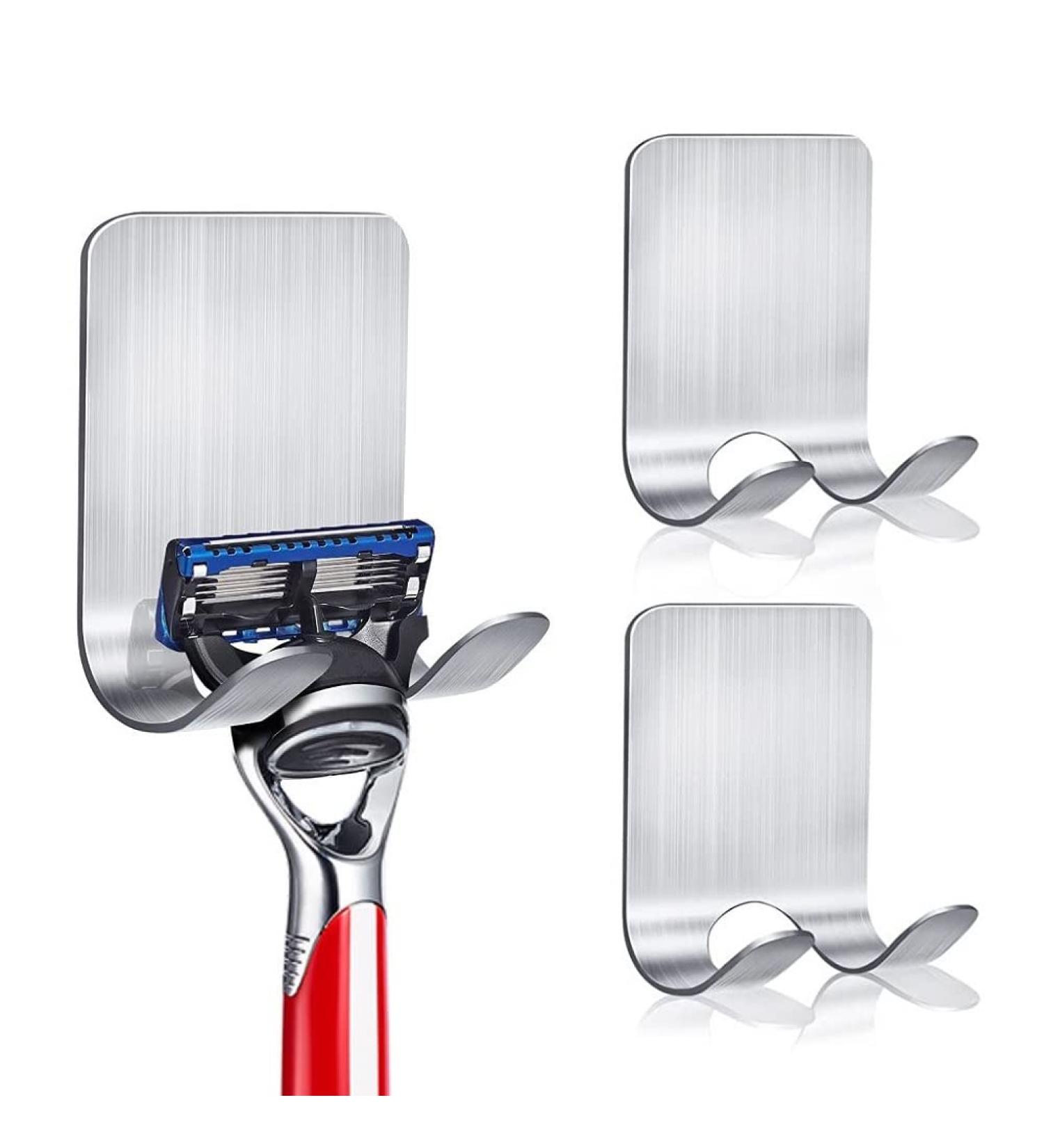 Dongda Stainless Steel Razor Holder Bracket - Self-Adhesive Shower Rack for Bathroom - Waterproof Multi-Purpose Hook - No Drilling Required - Buy Online on GoSupps.com