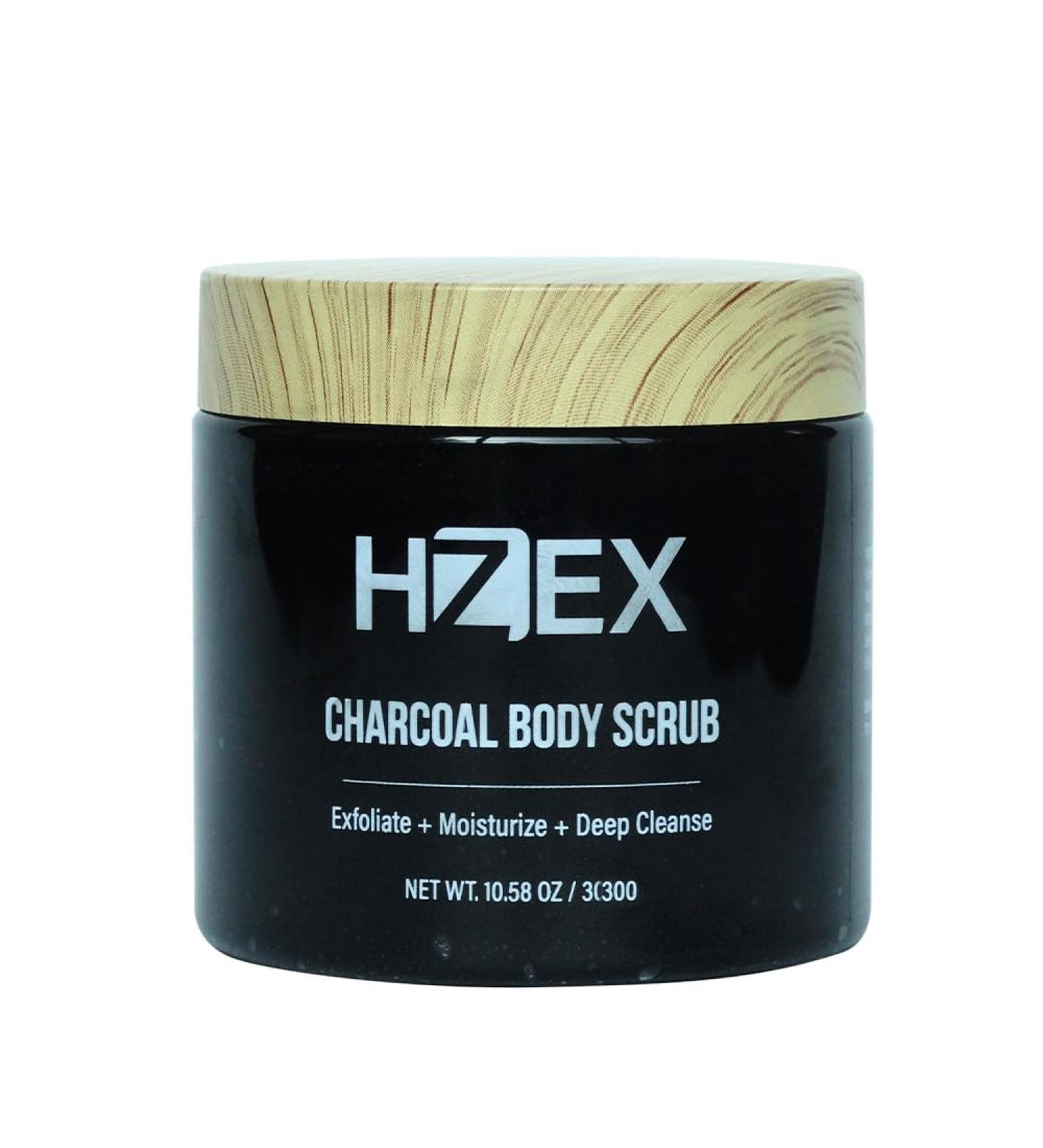 Men's Charcoal Exfoliating Body Scrub & Deep Cleansing Facial Wash - Natural Organic Paraben Free | 300g Exfoliant for Men & Women - Buy Online on GoSupps.com