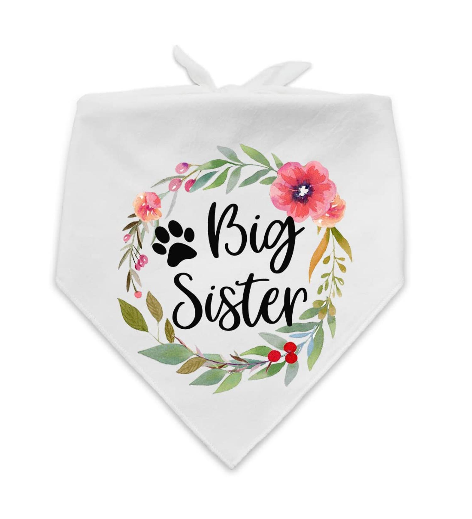 NTKIO Big Sister Pet Dog Bandana - Funny White Flower Pattern Plaid Cotton for Pregnancy Announcement and Gender Reveal - Dog Lovers Gift - Buy Online on GoSupps.com