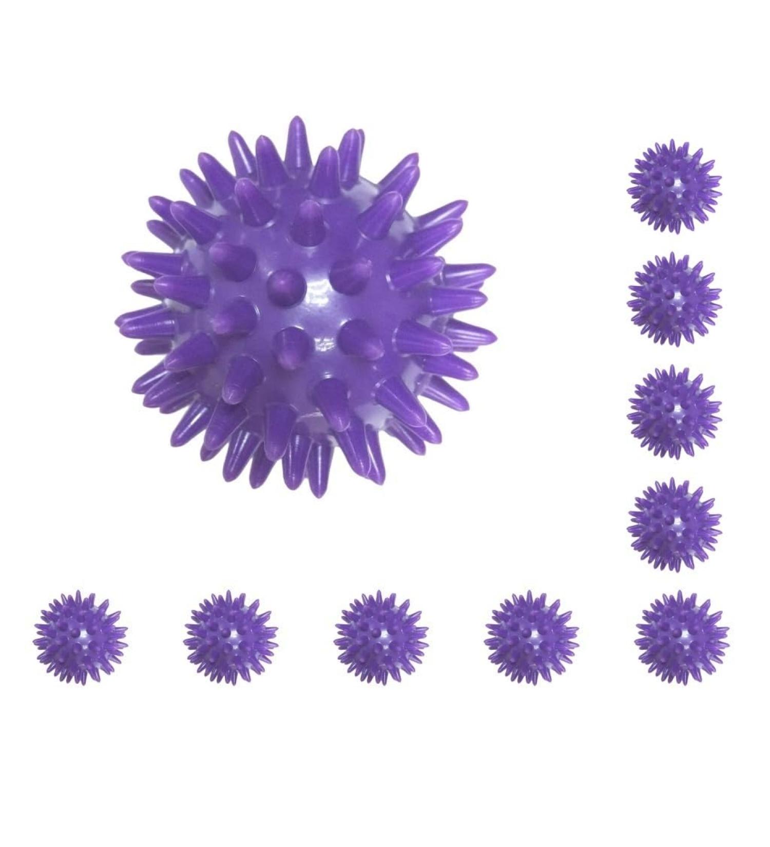 10 Set Spike Massage Balls - Foot & Back Massage - Purple 6cm - International Shipping - Buy Online on GoSupps.com