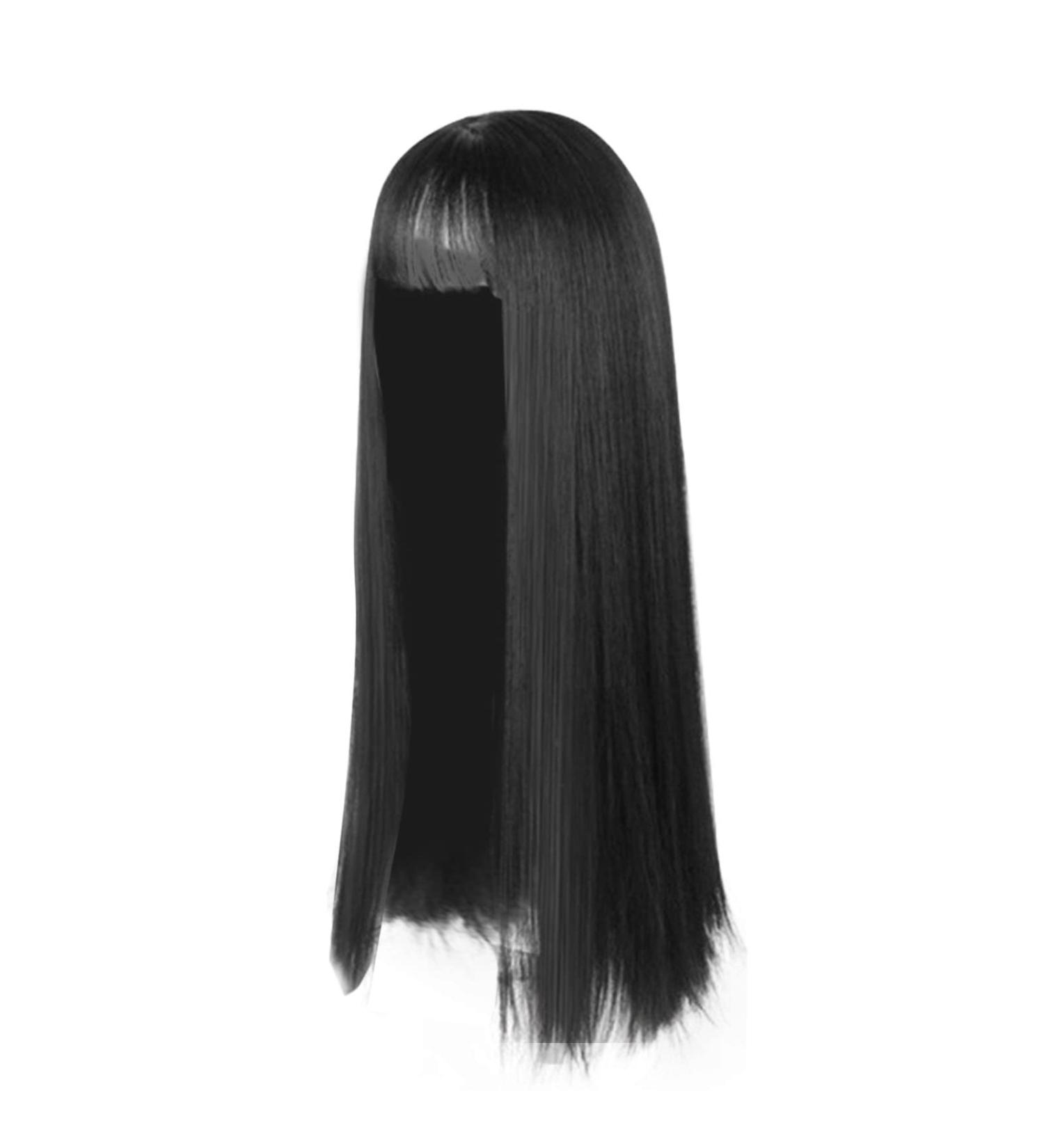 Hair Extensions for Women Wig Lady Black Long Hair Soft Girl Realistic Headwear Japanese Air Temperament Facial Thick Hair One Size Black - Buy Online on GoSupps.com