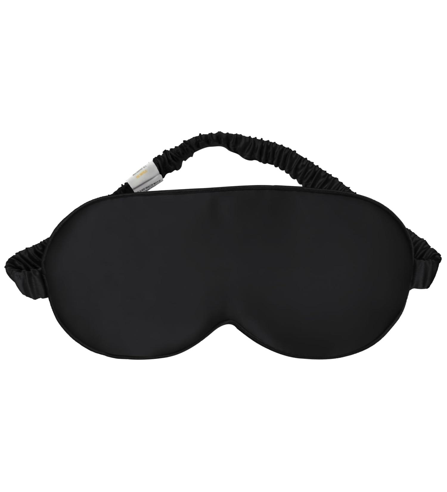 Yunchi 100% Silk Sleeping Mask | Luxurious 19 Momme Mulberry Blindfold for Men & Women | Comfortable Bio Satin Eye Mask for Restful Sleep (Black) - Buy Online on GoSupps.com