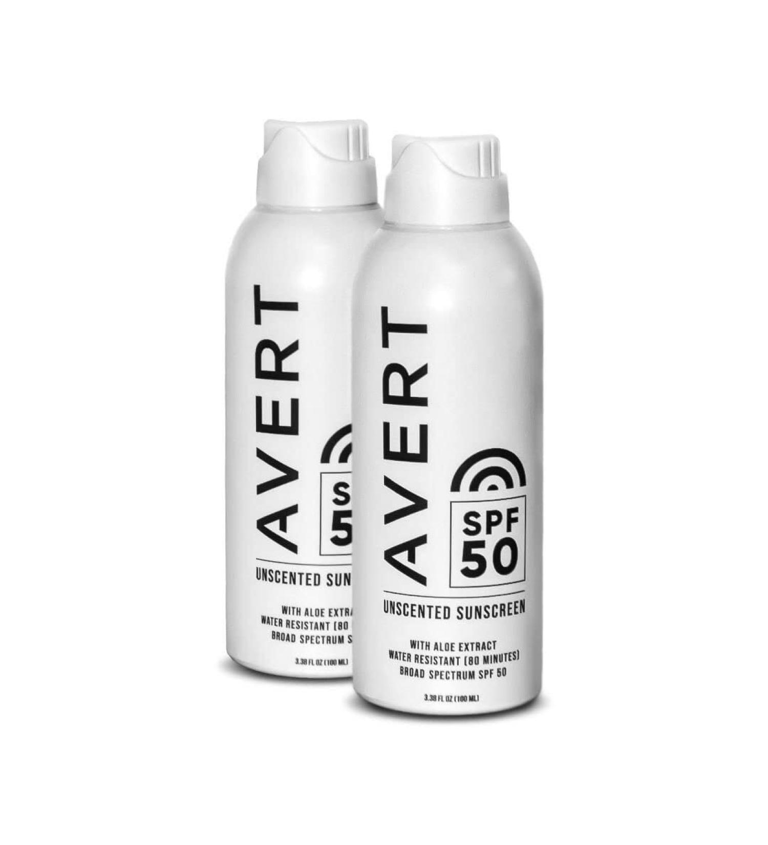 AVERT Original SPF 50 Sunscreen Spray | Aloe Infused | Non-Toxic Formula | Lightweight & Non-Sticky | Travel Size - Buy Online on GoSupps.com
