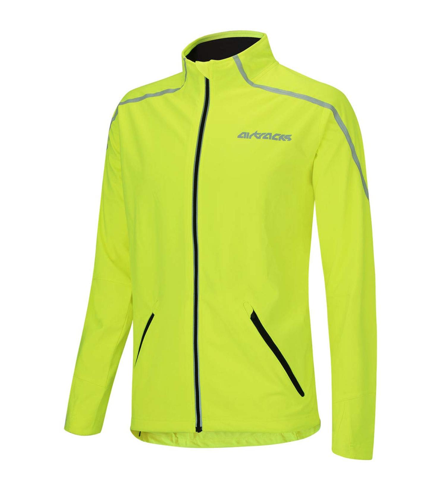 Airtracks cycling jacket women Thermo AIR TECH - running jacket - windproof - WATER-REPELLENT - reflectors L Neon