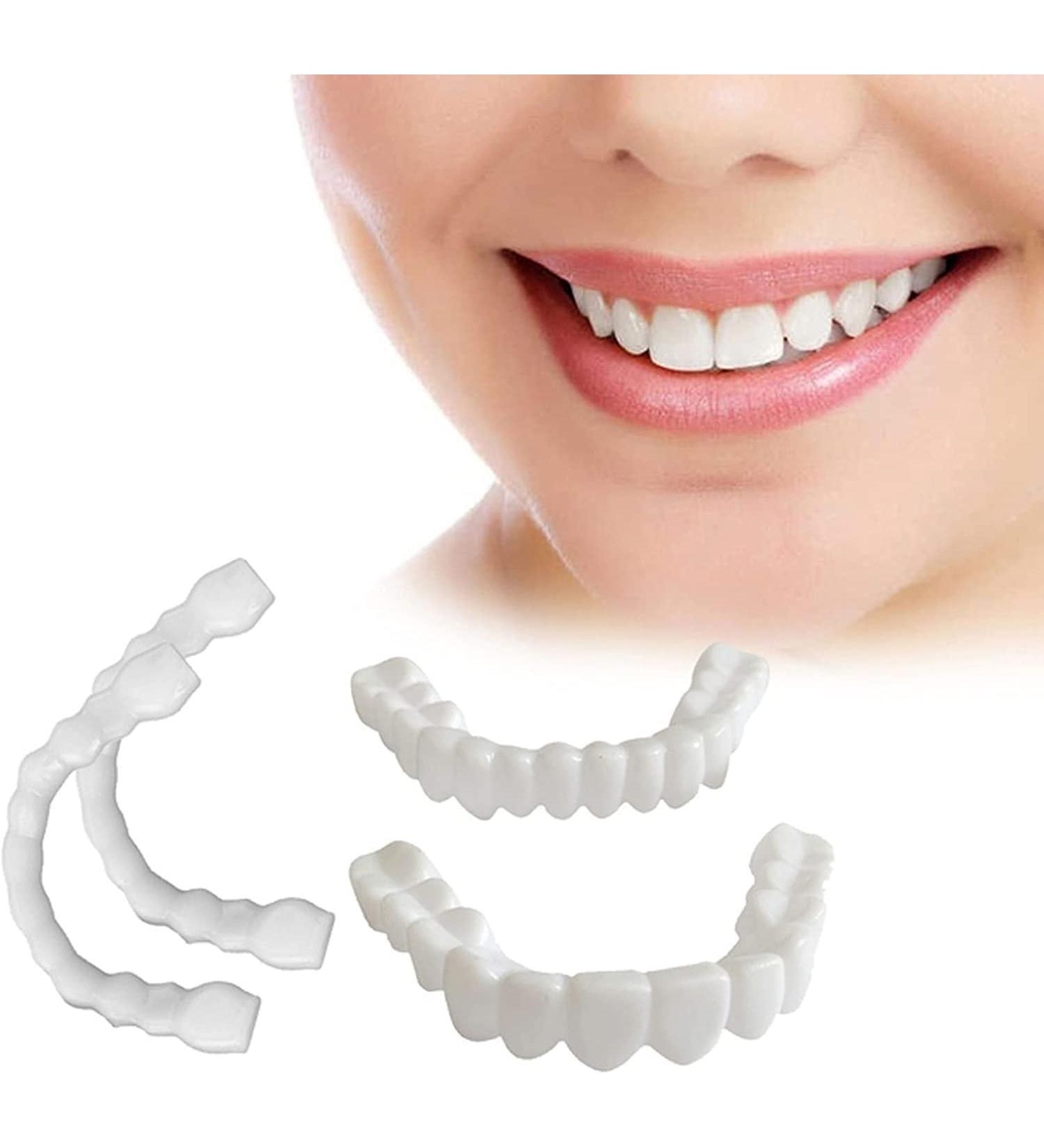 2 PCS Temporary Dentures Teeth for Women and Men - Perfect Fake Teeth to Cover Imperfections in Upper and Lower Jaw - Buy Online on GoSupps.com