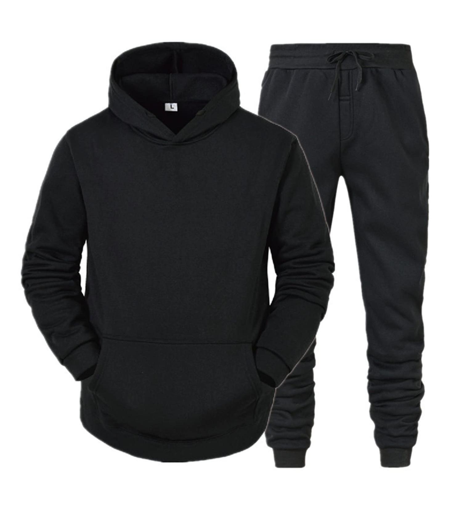 Buy Hanxiulin Men's Jogging Suit - Fashionable Training Set Hooded Jacket & Pants Black - Perfect for Sports & Leisure - Buy Online on GoSupps.com