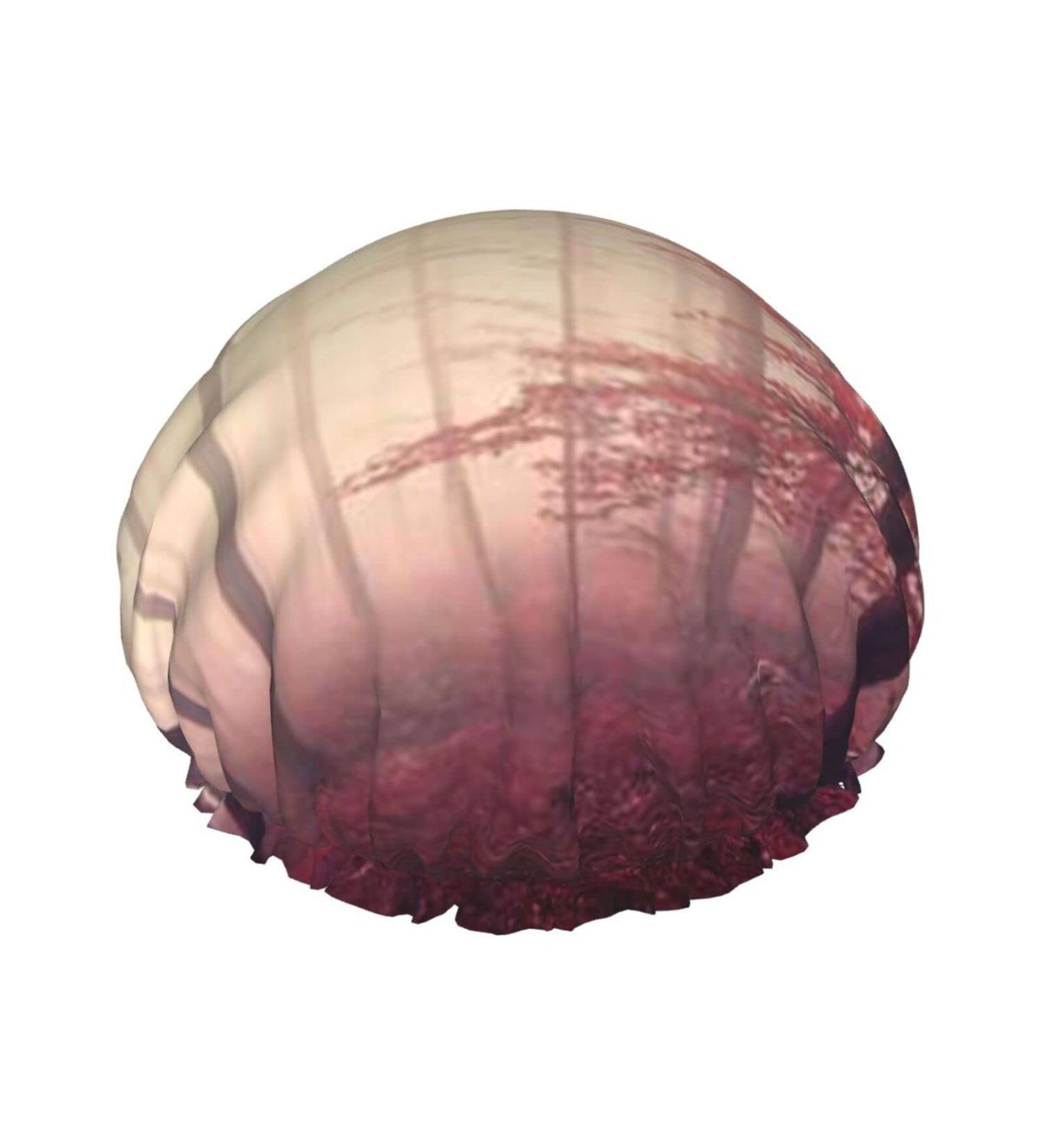 Foggy Forest Jungle Waterproof Shower Cap - One Size Fits All - Perfect for Women with All Hair Types - Buy Online on GoSupps.com