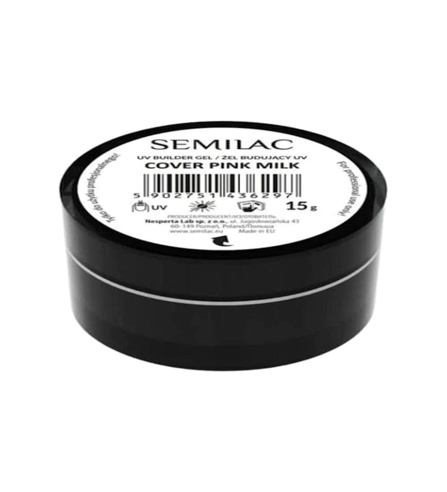 Semilac Pink Milk Nail structure for hard and strong nails & extension gel - perfect for nail construction and nail art not damaging 15 g