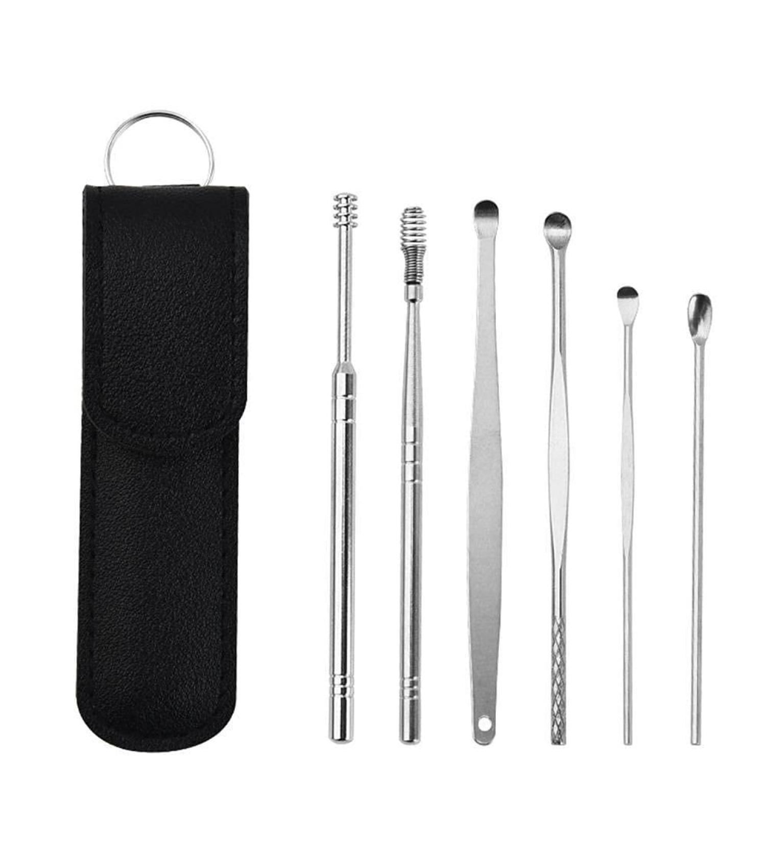 6pcs/Set Ear Cleaner Pick Digging Tool Stainless Steel Earpick Wax Remover Kit Care Ear for Adults Health Piercing - Buy Online on GoSupps.com