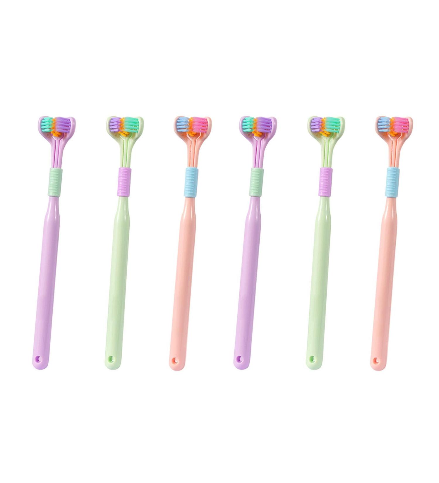3-Page Autism Toothbrush Set | Compact Junior Travel Toothbrush with 3 Sided Bristles | Deep Cleaning for Every Tooth | 6 Pieces - Ideal for Sensory Needs - Buy Online on GoSupps.com