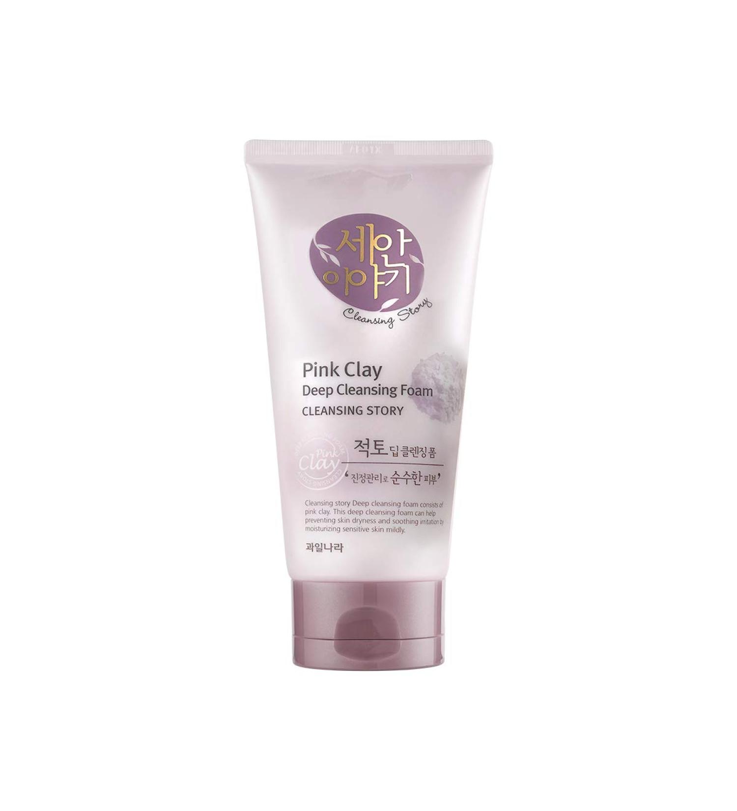 Kwailnara Cleansing Story Natural Facial Deep Foam Cleansing - Pink Clay