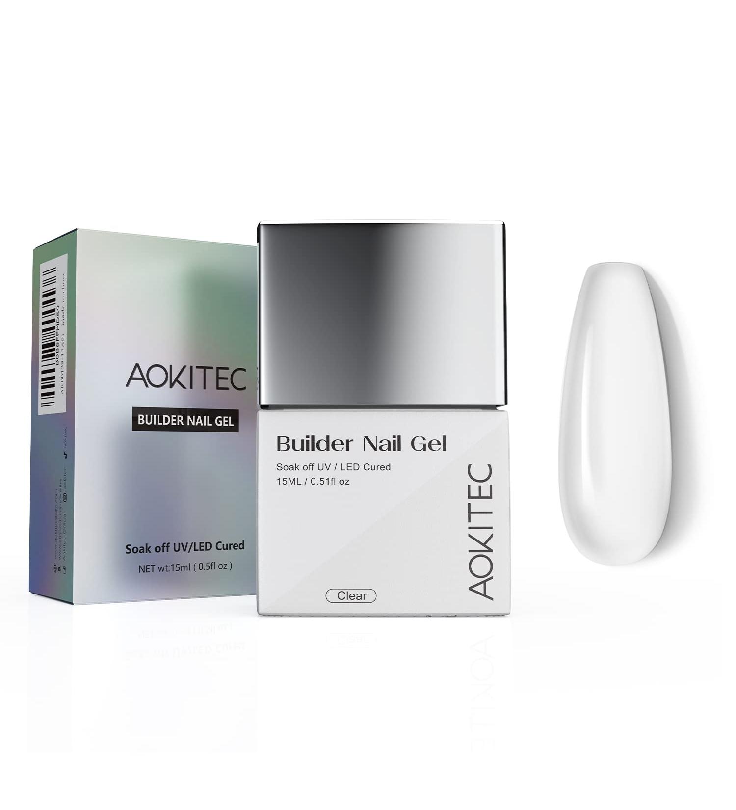 Aokitec 7-in-1 Clear Gel Builder 15ML - Nail Strengthener, Extension Gel, Base Coat, Glue Gel - Soak Off UV LED Gel Nail Polish - Buy Online on GoSupps.com