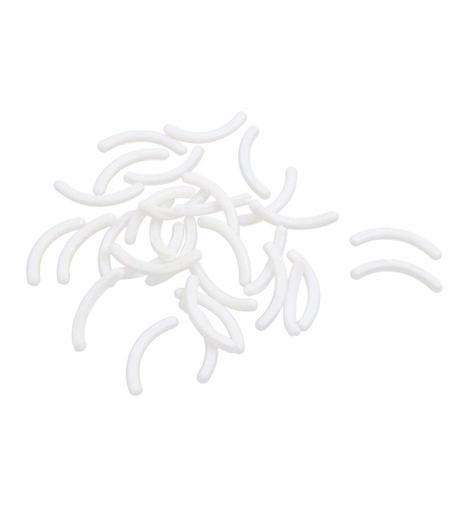 sourcing map 30pcs White Soft Rubber Women Cosmetic Makeup Eyelash Curler Refill