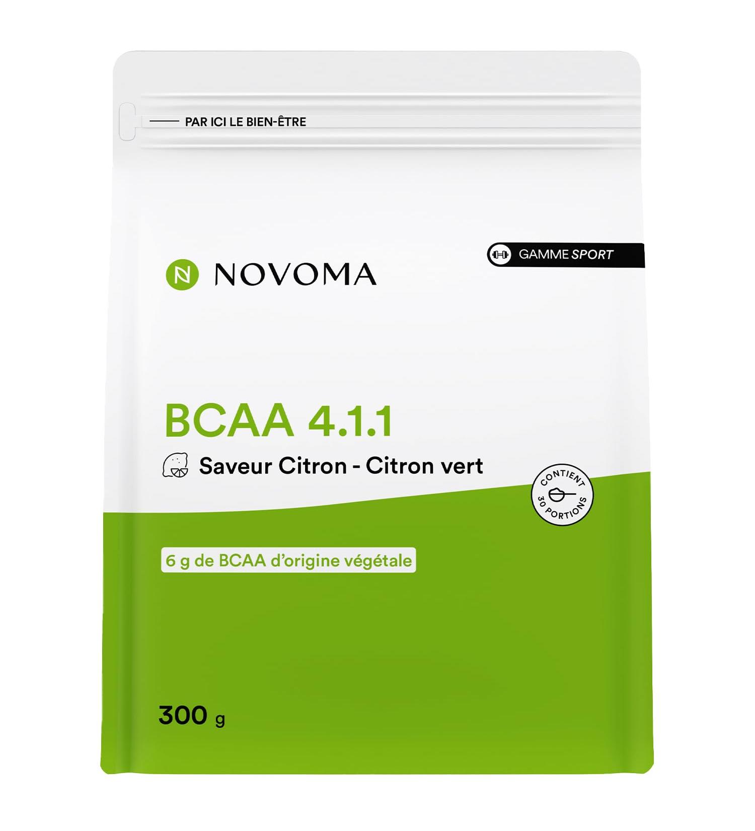 NOVOMA BCAA 4.1.1 Amino Acids for Muscle Recovery 6 g BCAA Powder per Serving Lemon - Lime Flavor 30 Servings Bag 300 g Made in France - Buy Online on GoSupps.com