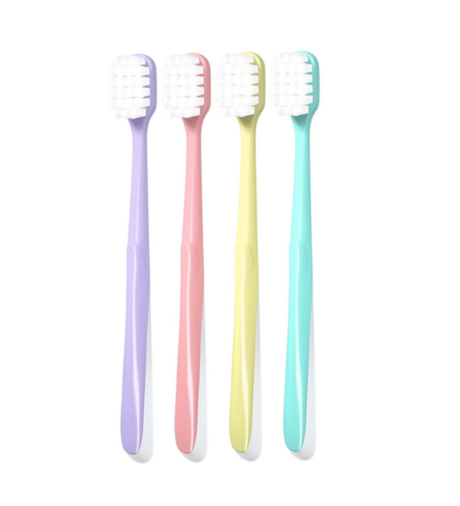 Minkissy 4-Piece Soft Bristle Toothbrush Set | Travel-Friendly Adult Toothbrushes for Superior Oral Cleanliness - Buy Online on GoSupps.com