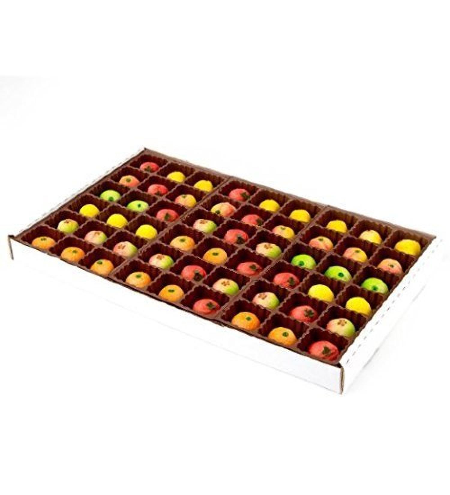 Bergen Marzipan 54 Piece Assorted Fruit Box Tray Net Weight 25 oz 1.56 Pound (Pack of 1) - Buy Online on GoSupps.com