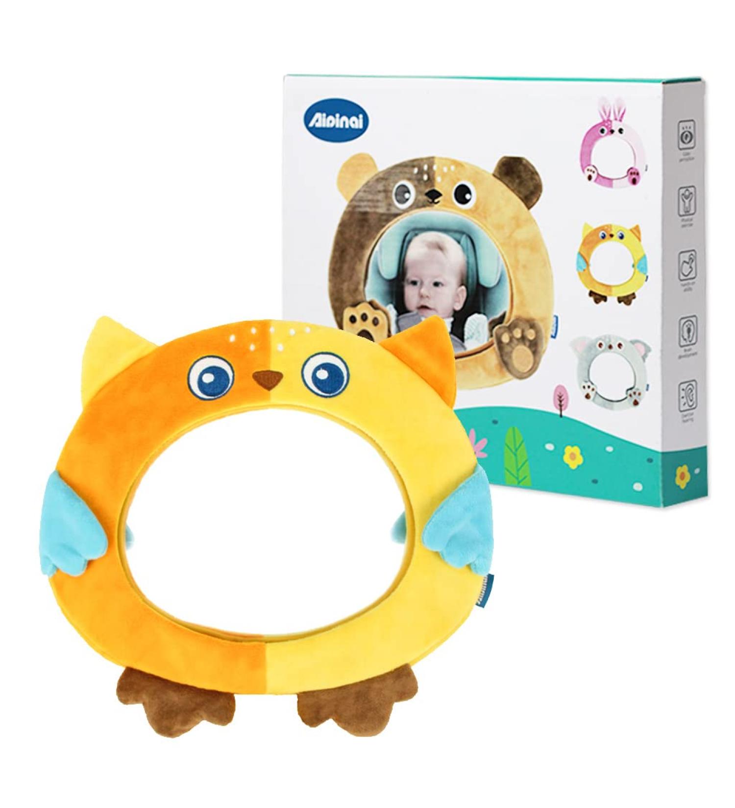 AIPINQI Baby Car Mirror - Shatterproof Safety Rear Facing Mirror for Infant and Newborn | Easy View Cartoon Design for Car Seat | Owl Design - Buy Online on GoSupps.com